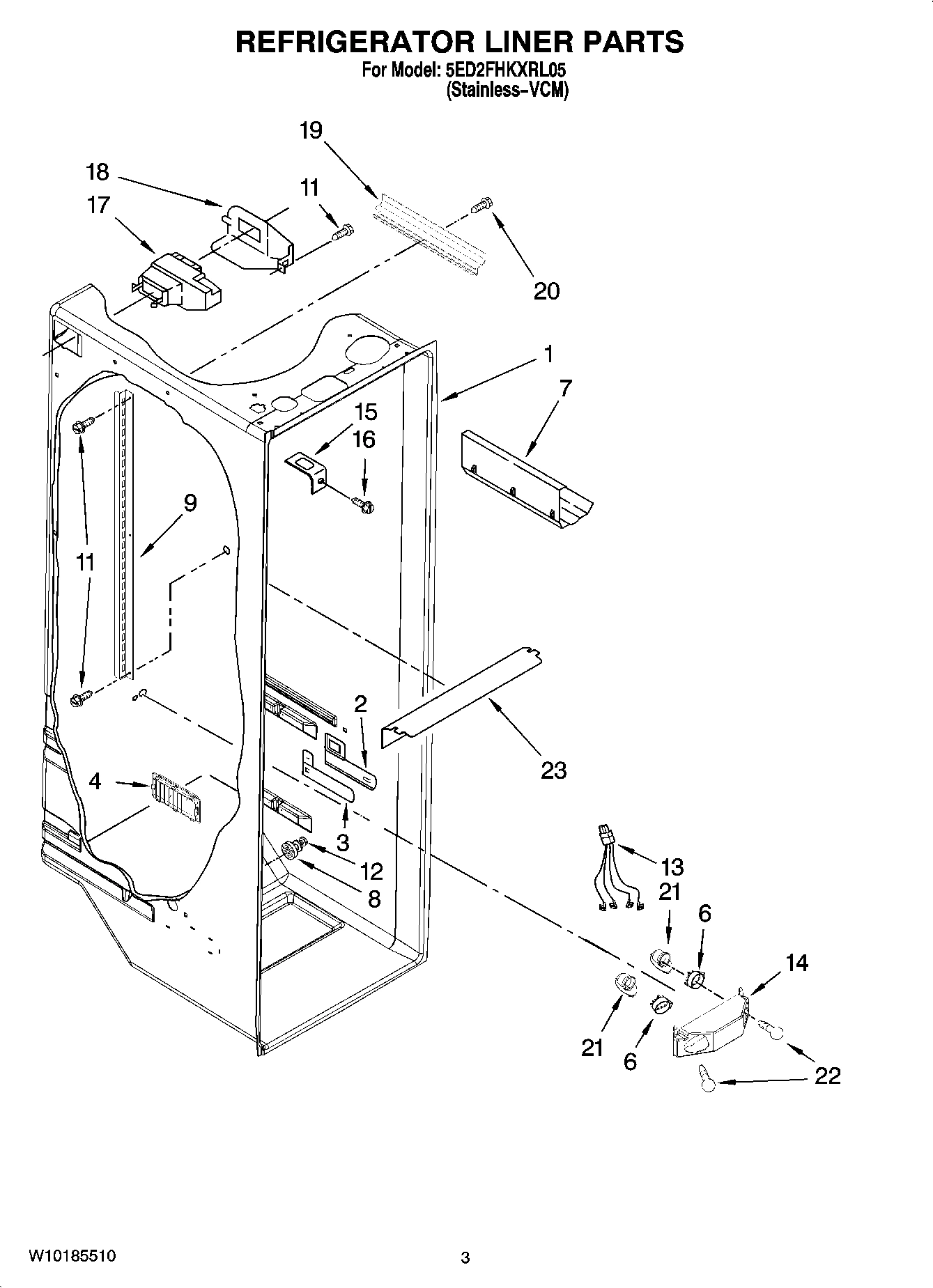 02 - REFRIGERATOR LINER PARTS