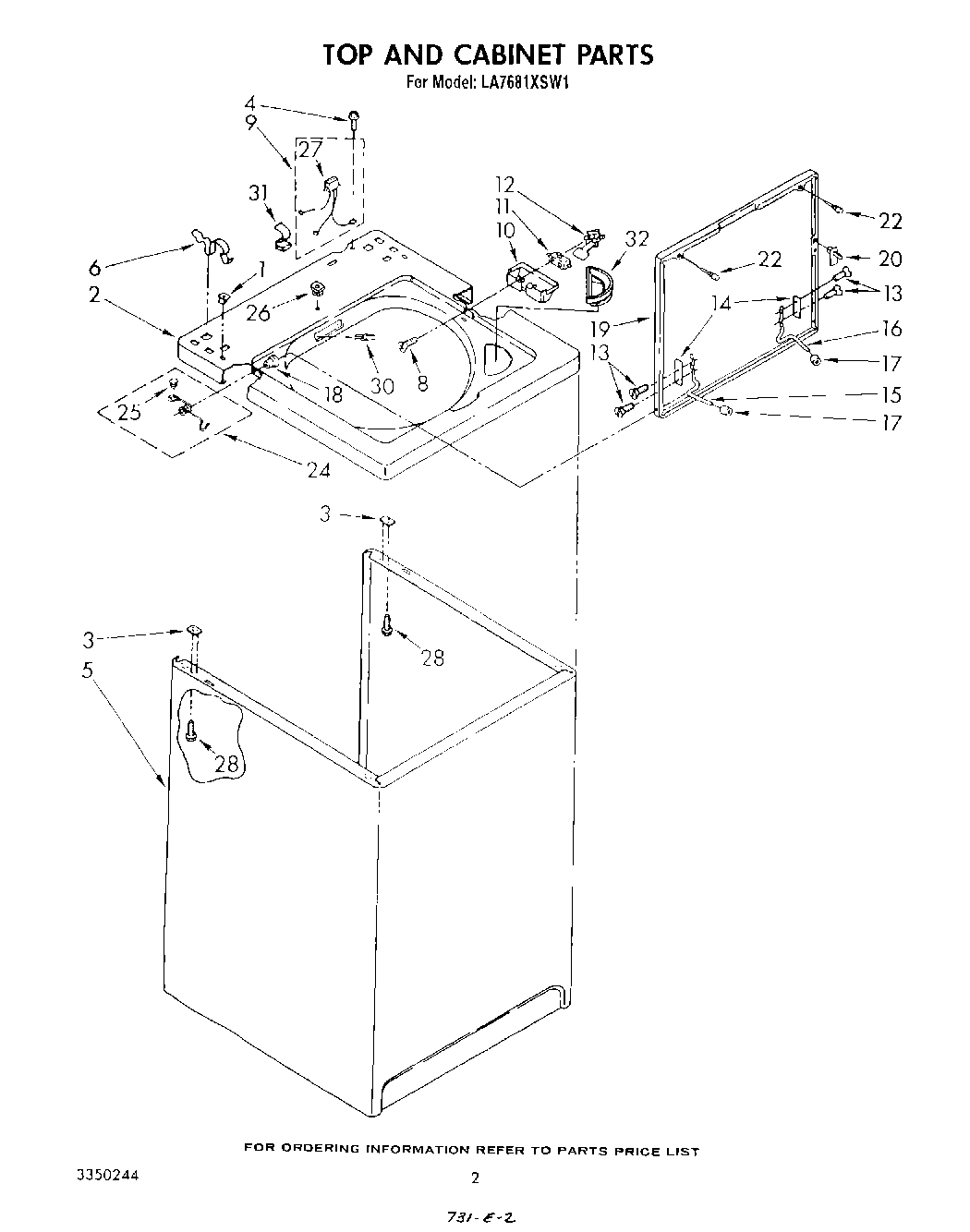 02 - TOP AND CABINET , LITERATURE AND OPTIONAL