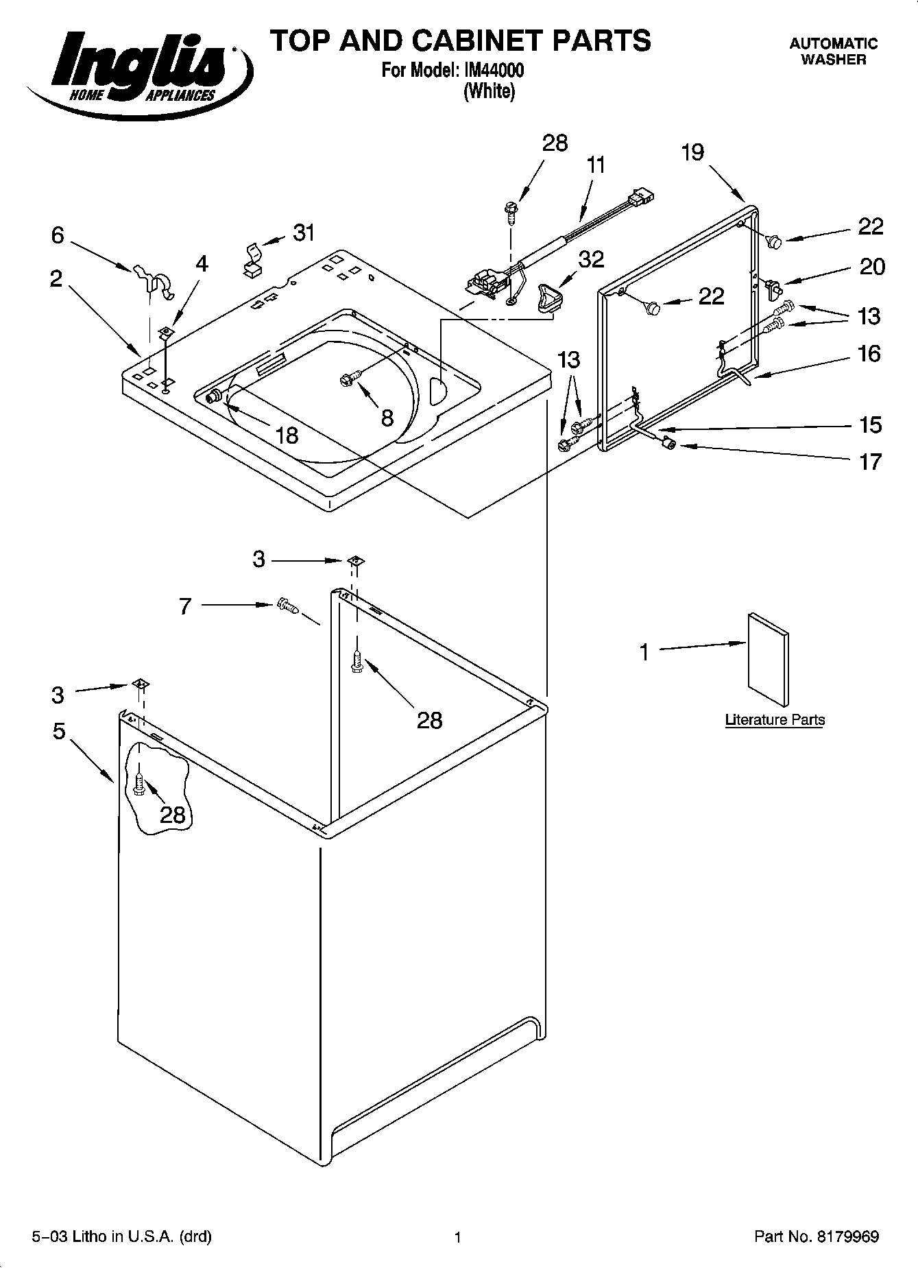 01 - TOP AND CABINET PARTS