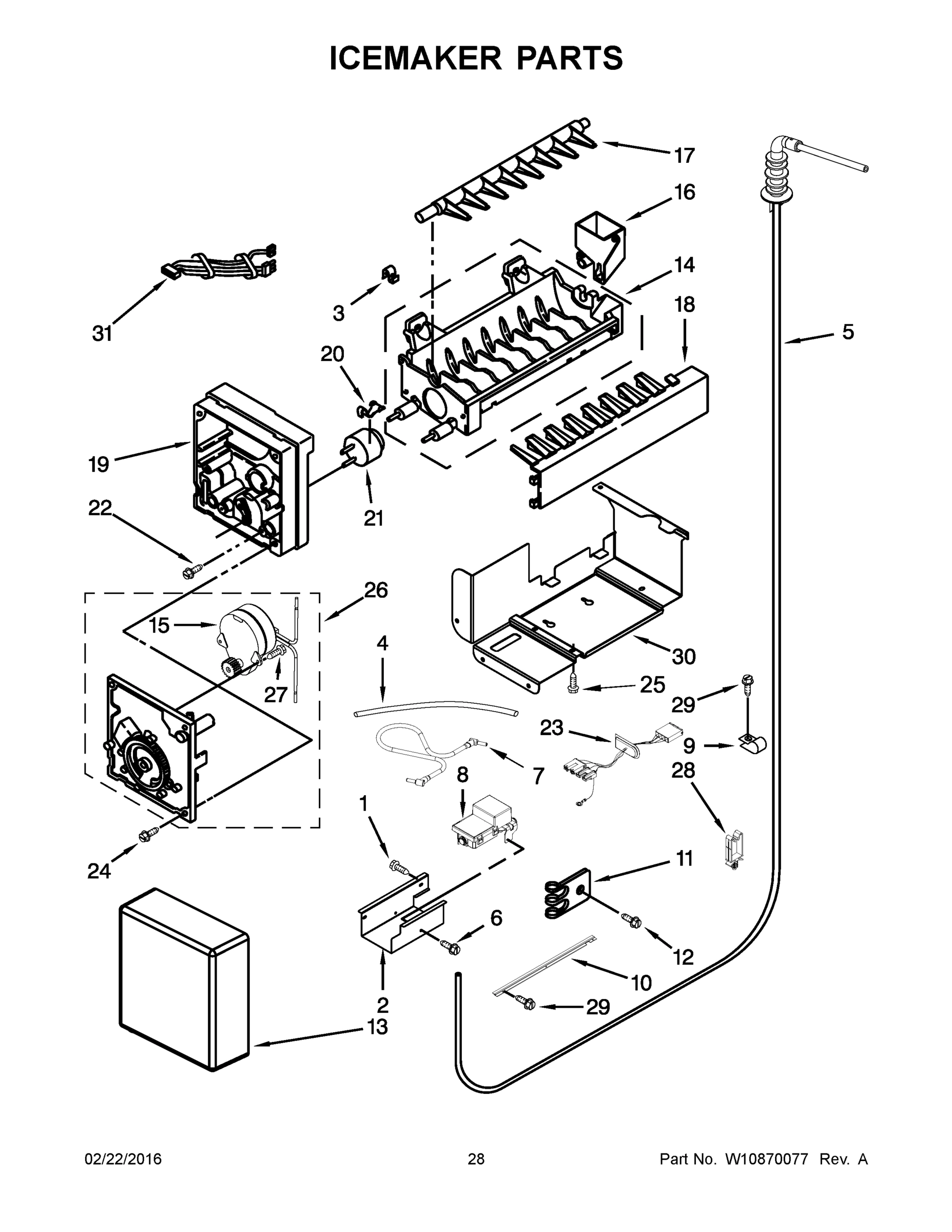 15 - ICEMAKER PARTS