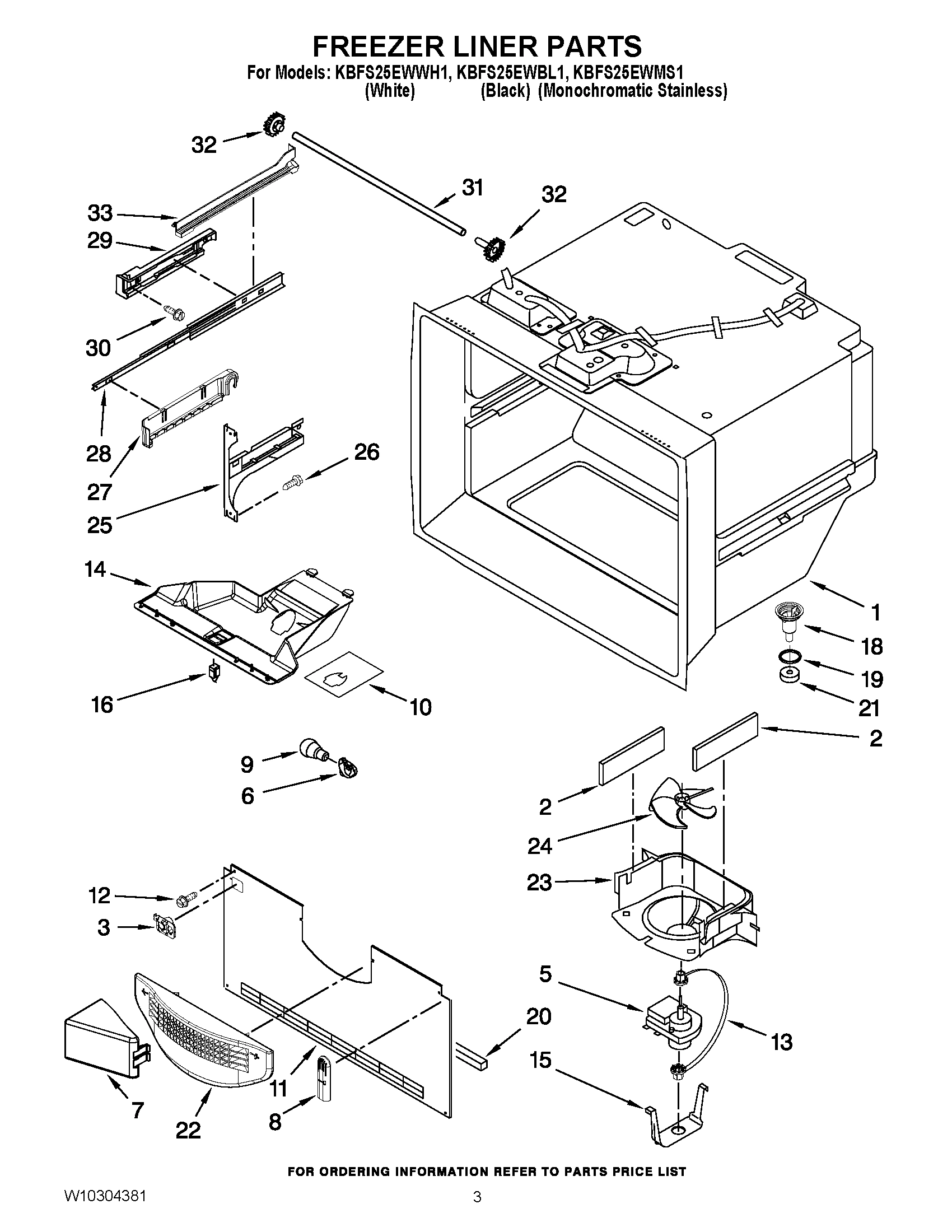 02 - FREEZER LINER PARTS