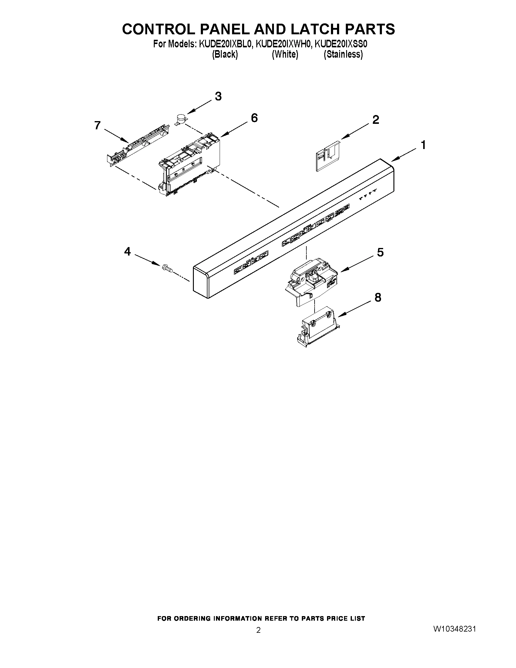 02 - CONTROL PANEL AND LATCH PARTS