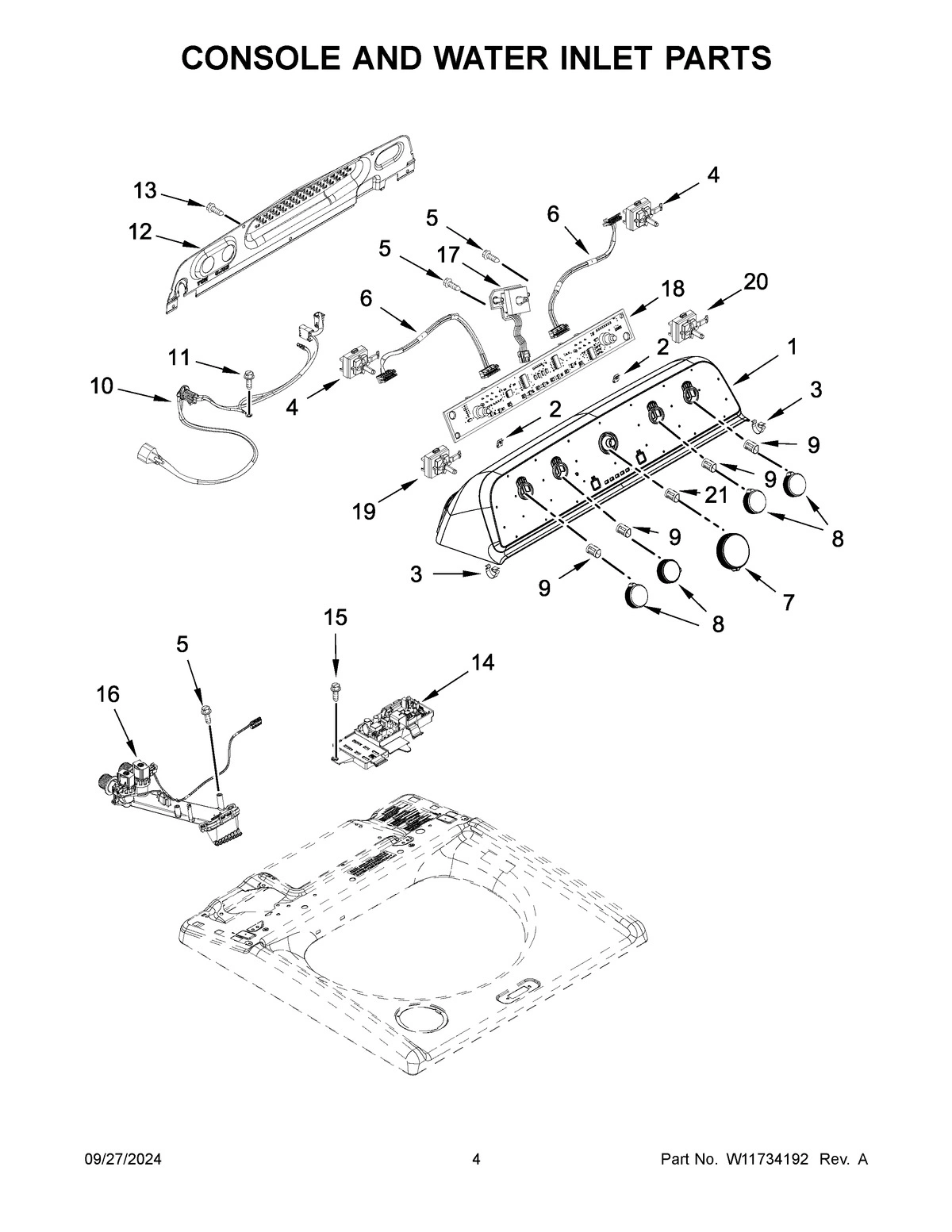 03 - CONSOLE AND WATER INLET PARTS