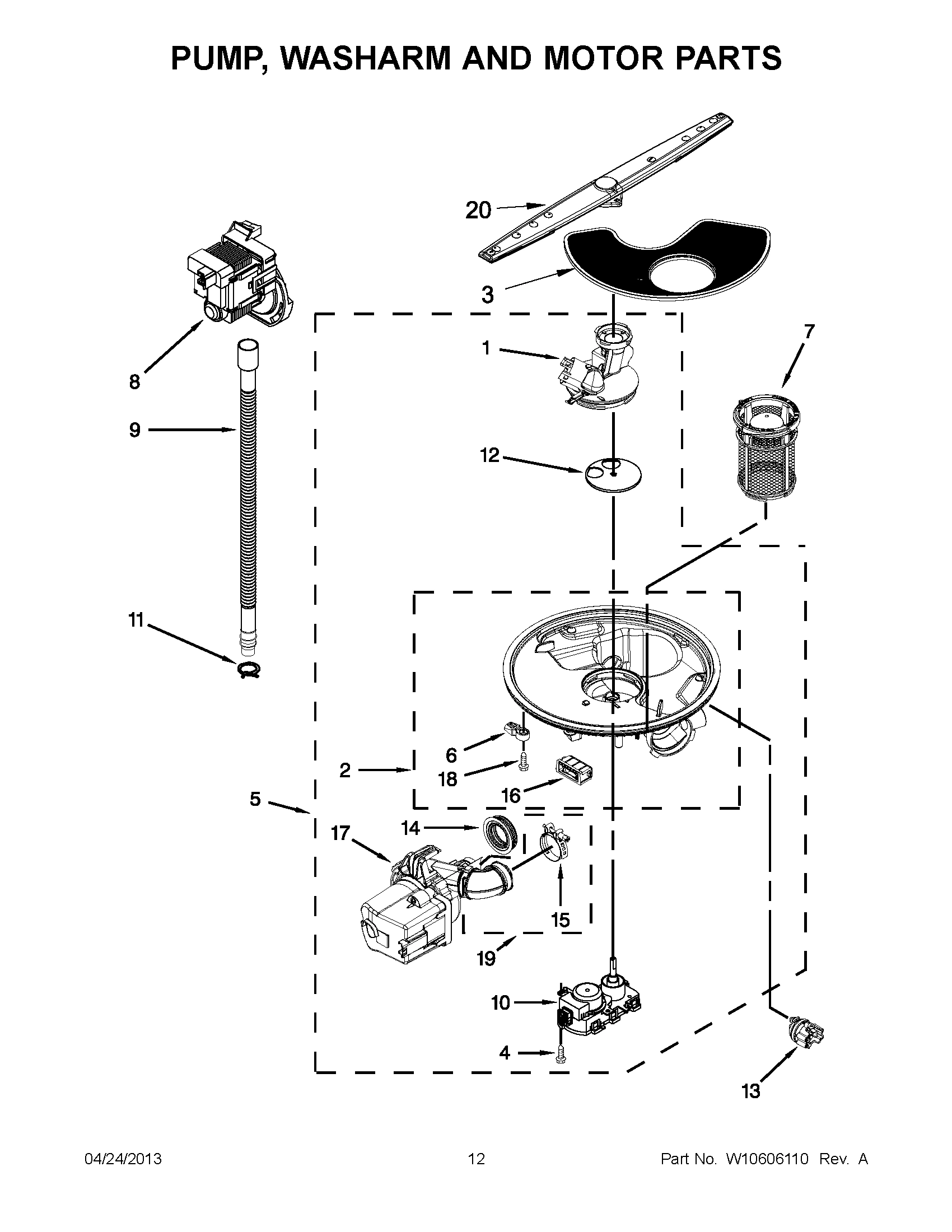 06 - PUMP, WASHARM AND MOTOR PARTS