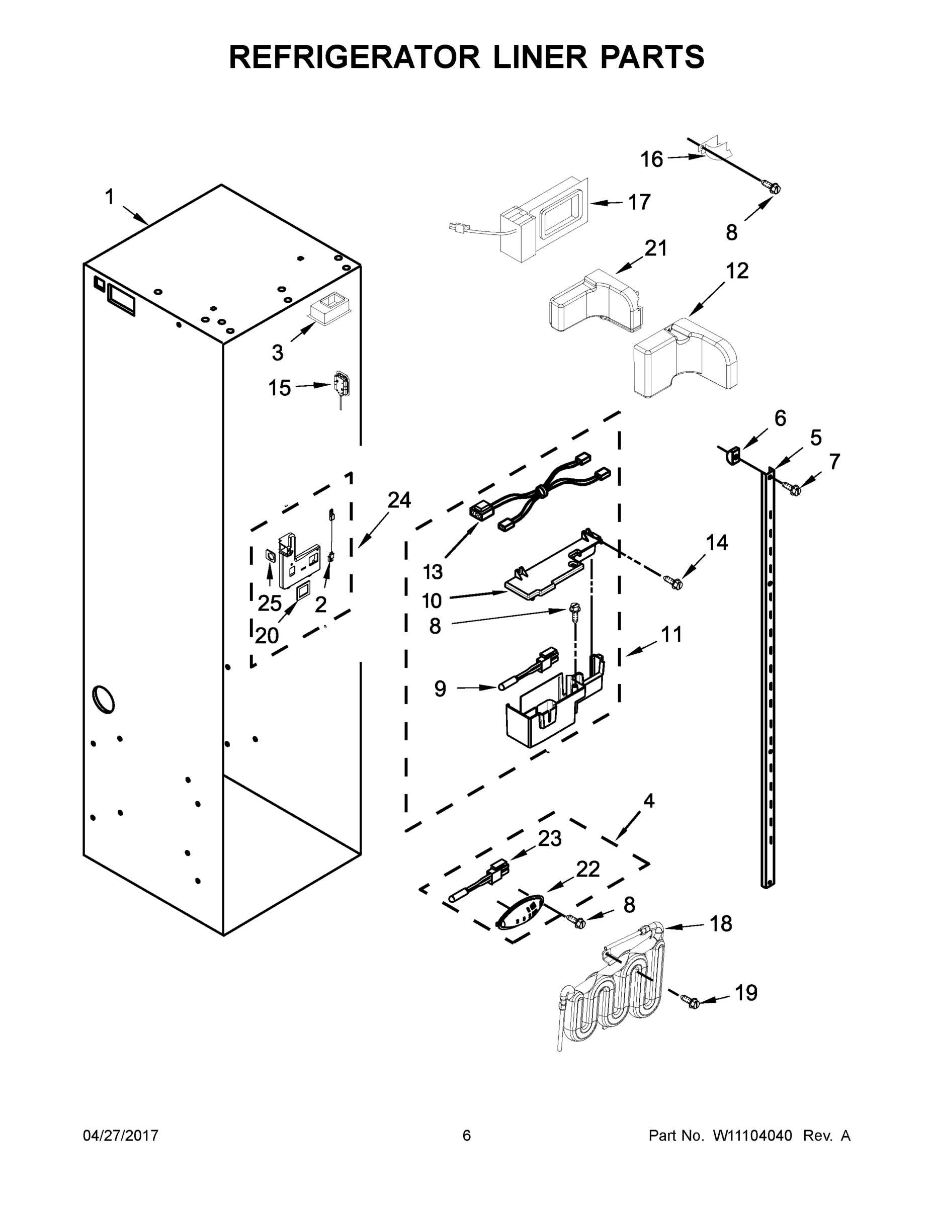 04 - REFRIGERATOR LINER PARTS