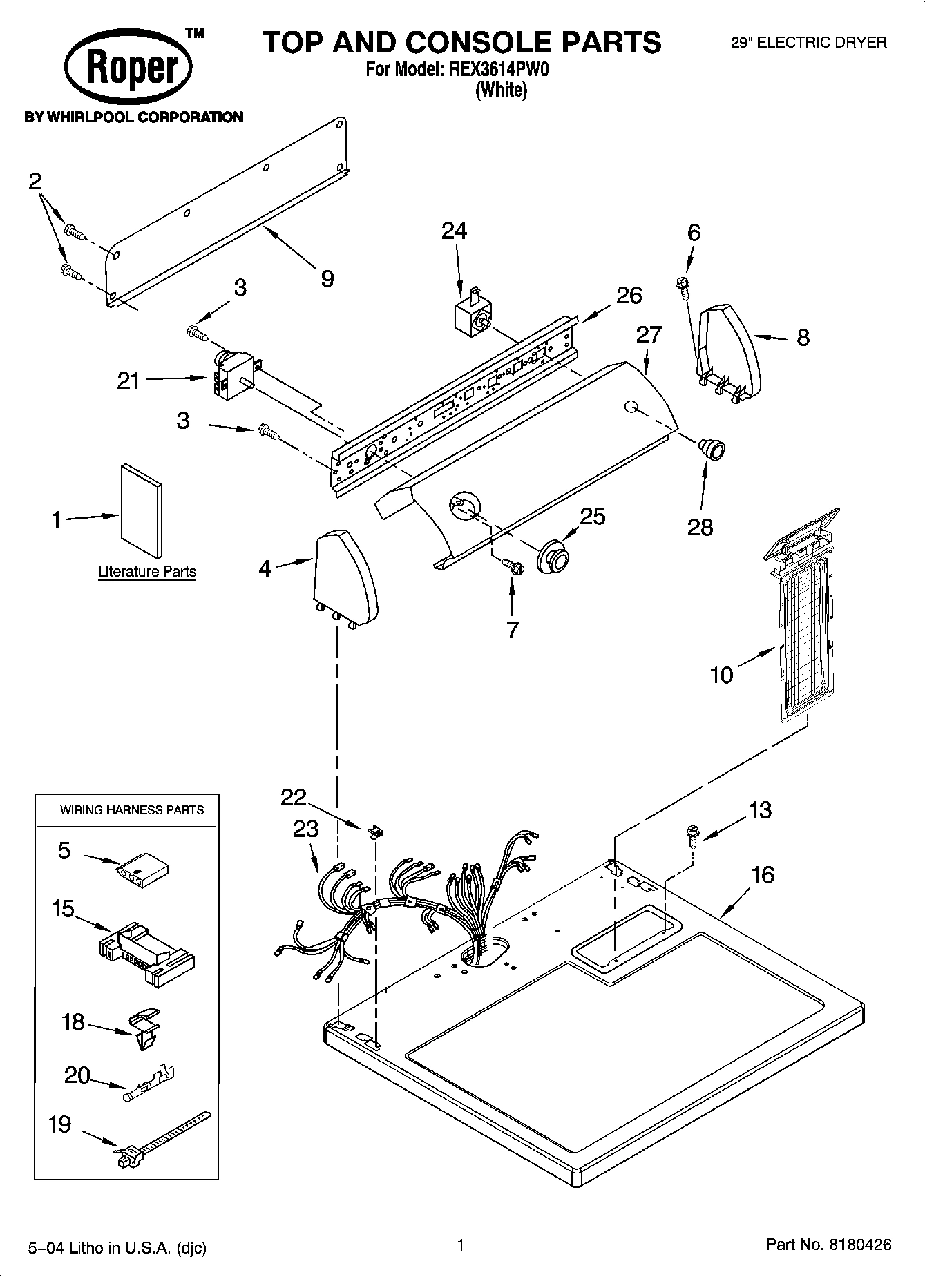 01 - TOP AND CONSOLE PARTS OPTIONAL PARTS (NOT INCLUDED)