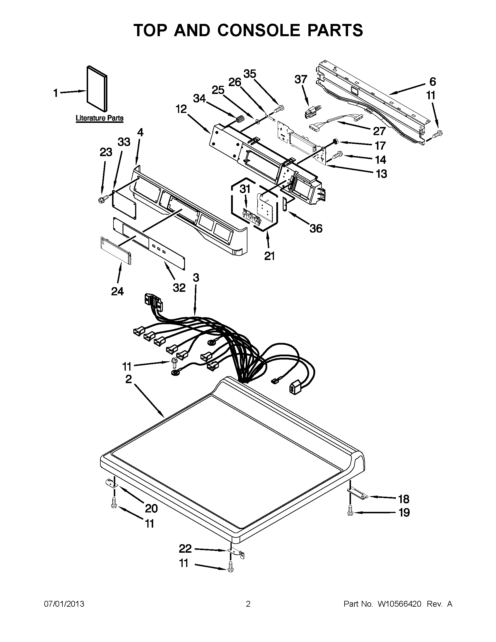01 - TOP AND CONSOLE PARTS