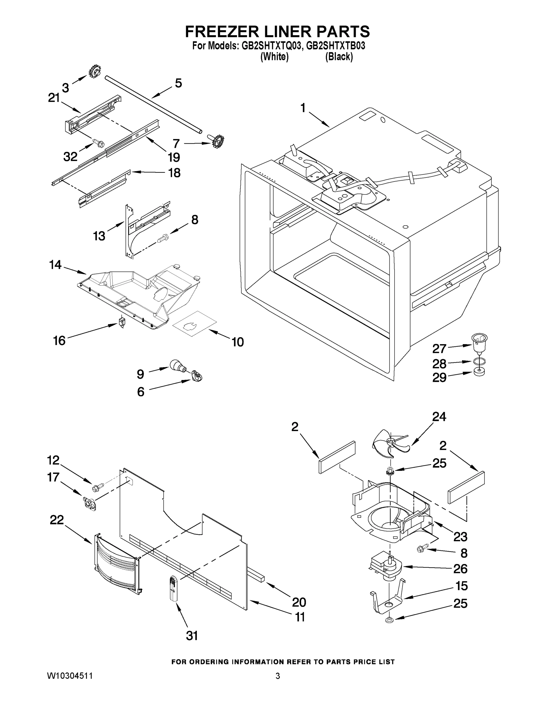 02 - FREEZER LINER PARTS