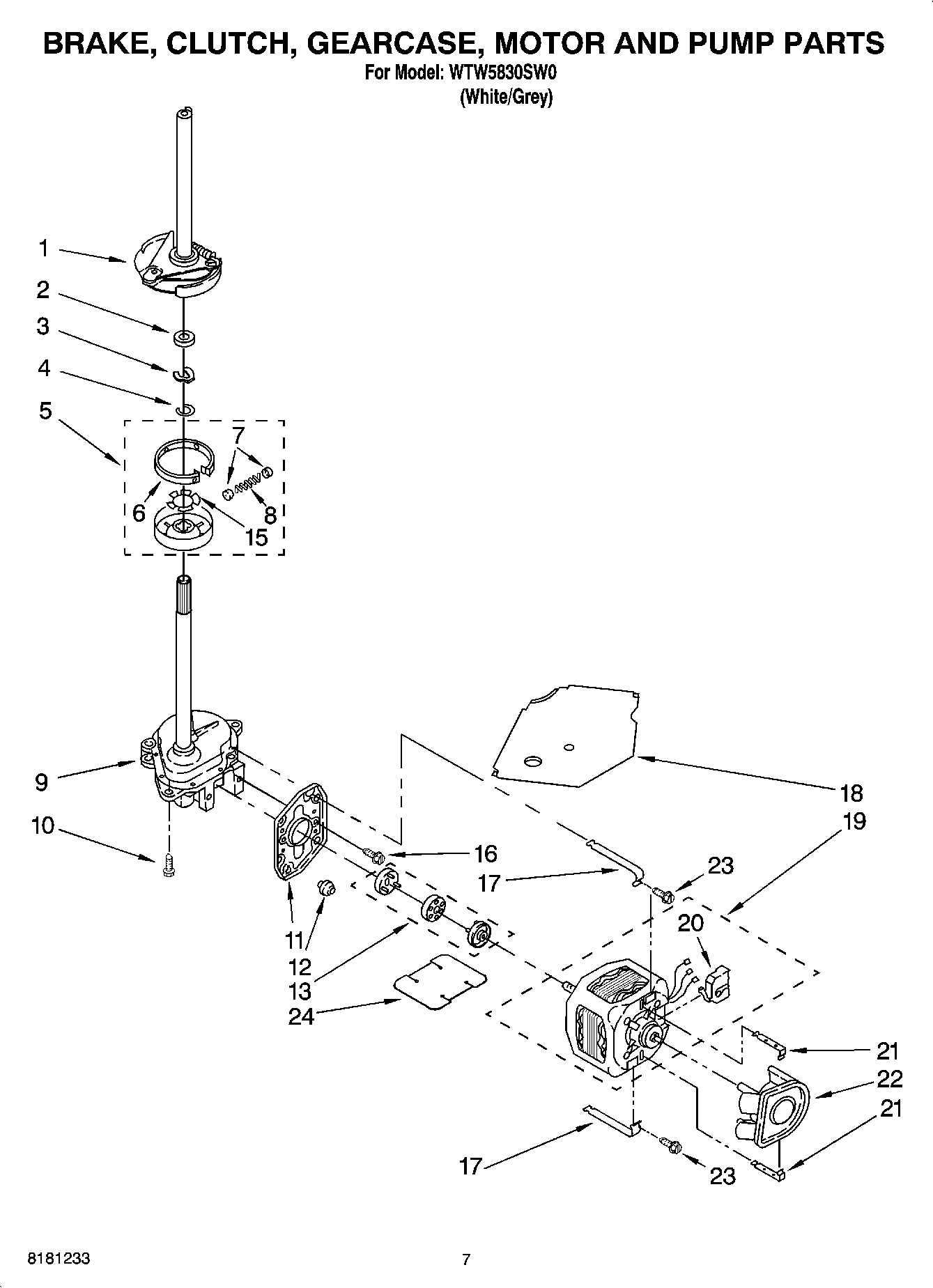 04 - BRAKE, CLUTCH, GEARCASE, MOTOR AND PUMP PARTS