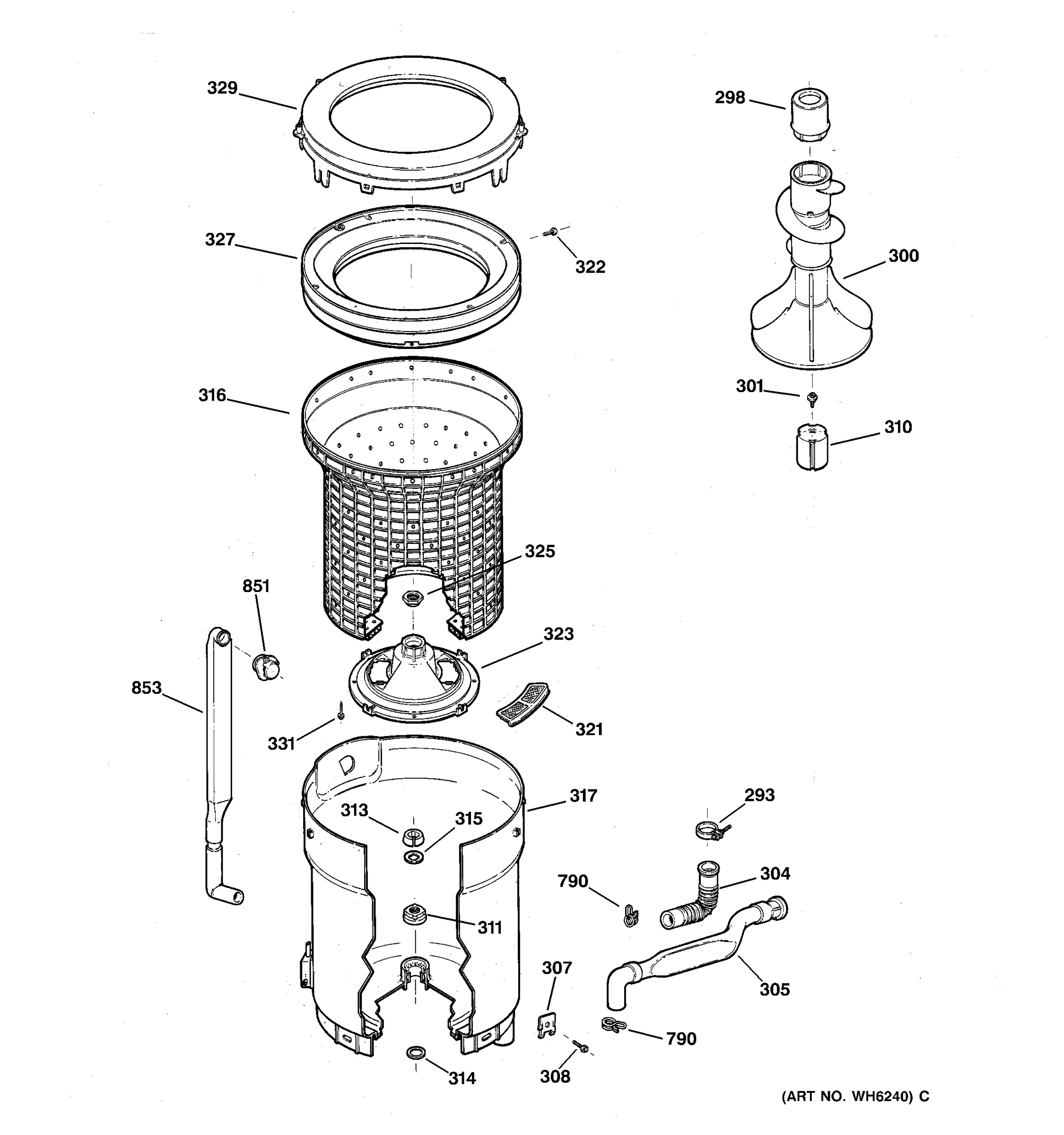 TUB, BASKET & AGITATOR