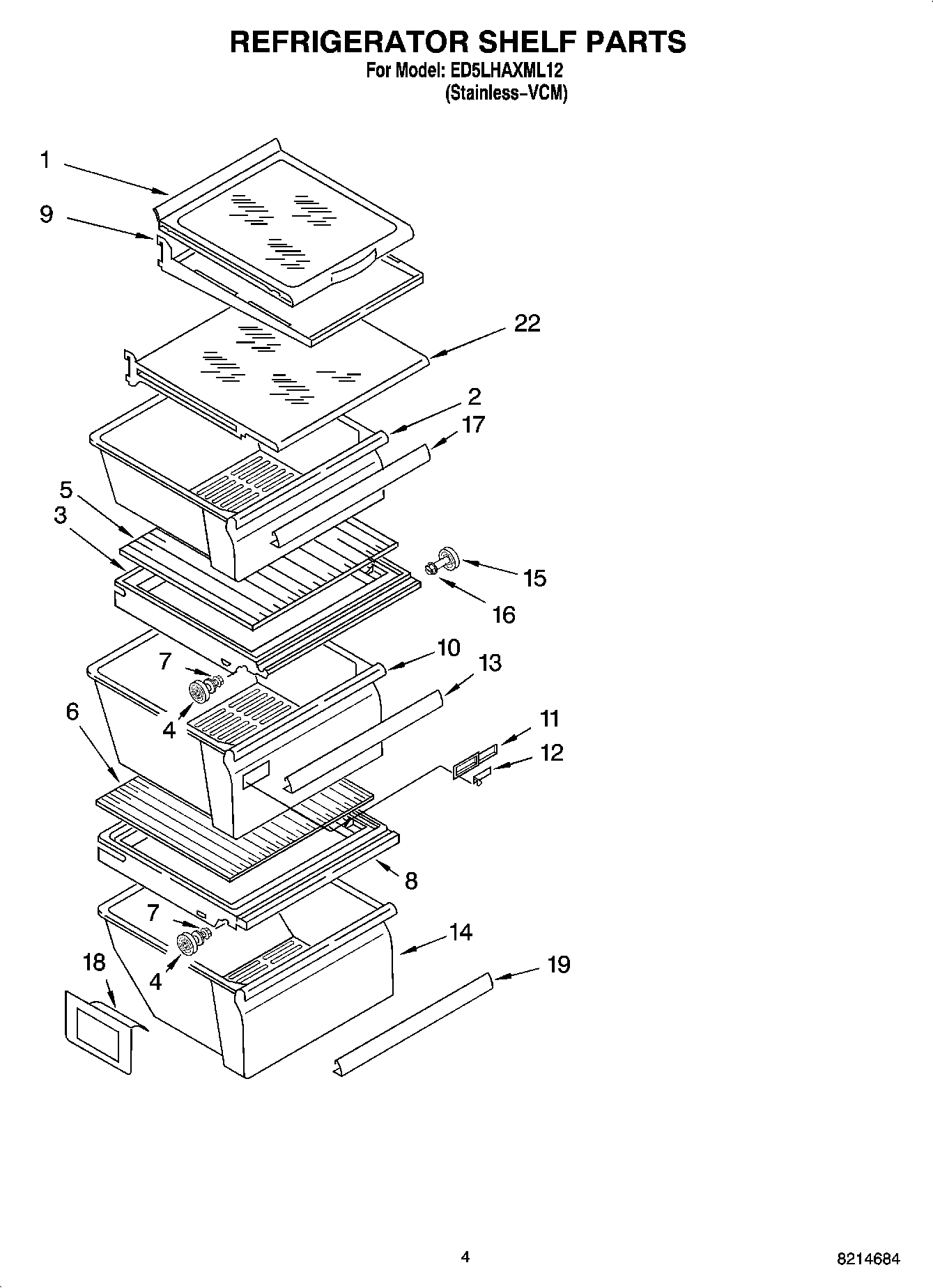 03 - REFRIGERATOR SHELF PARTS