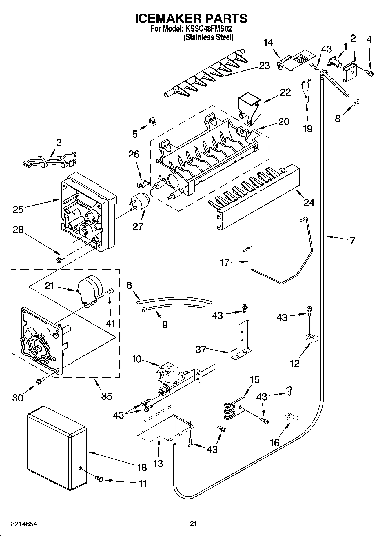 13 - ICEMAKER PARTS