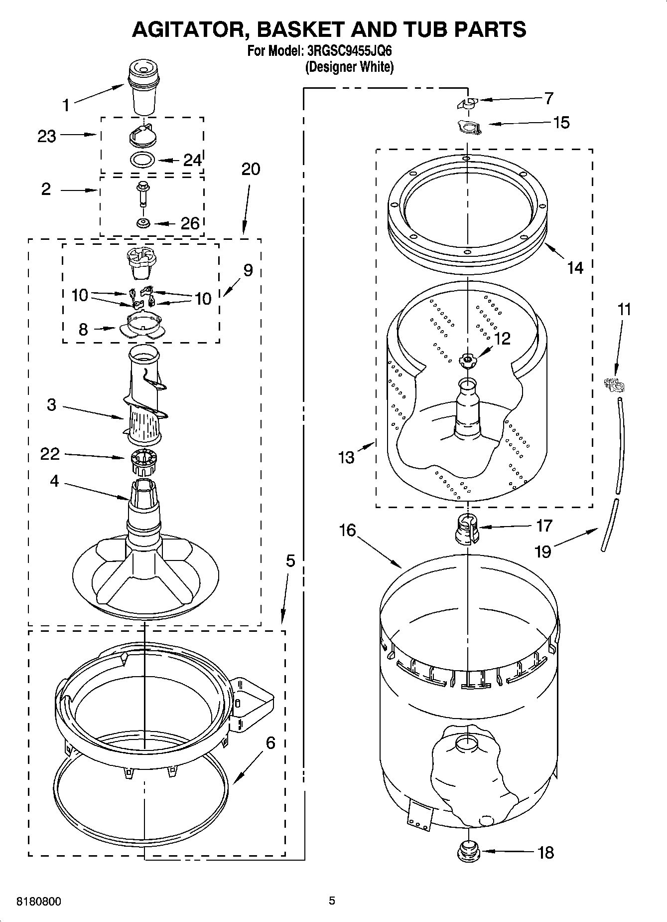 03 - AGITATOR, BASKET AND TUB PARTS