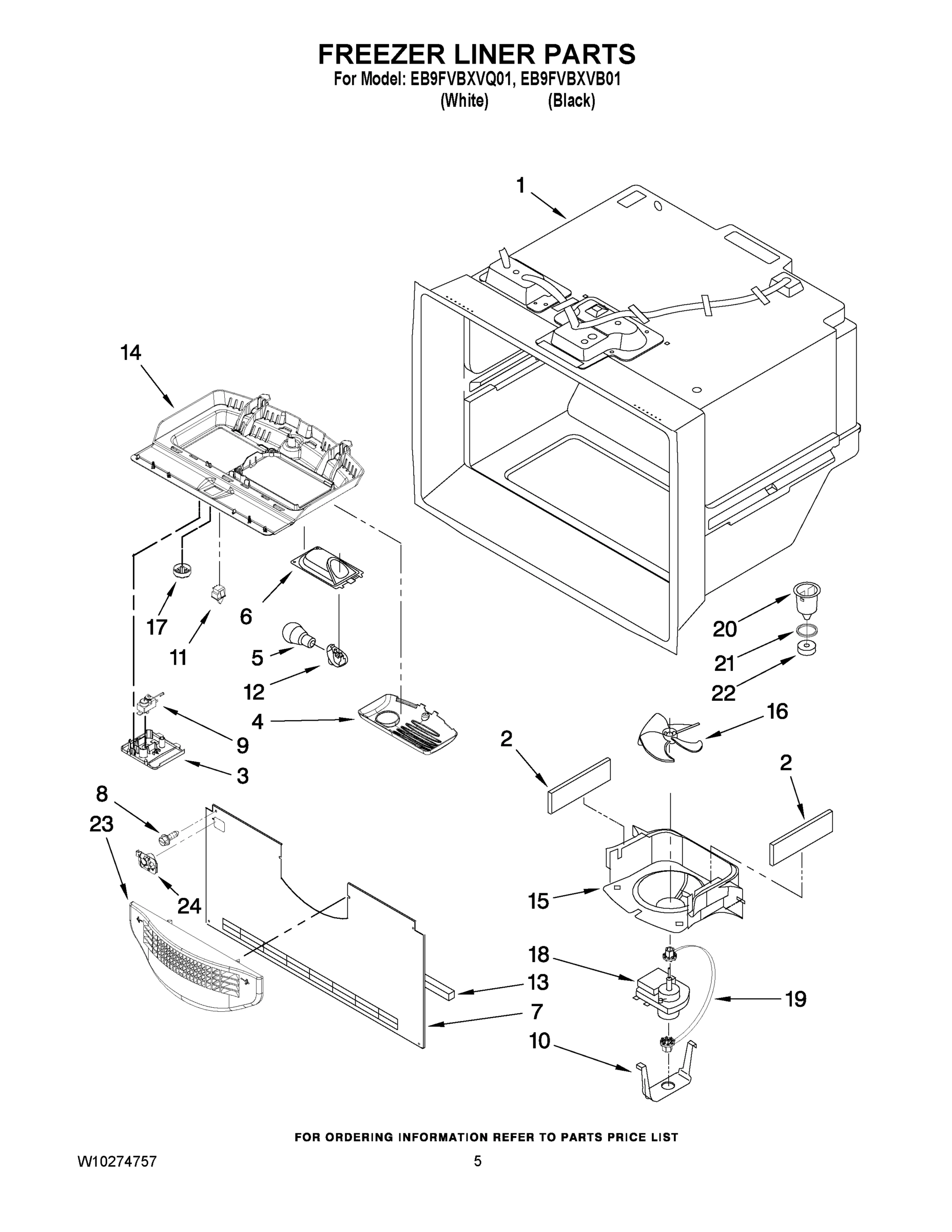 03 - FREEZER LINER PARTS