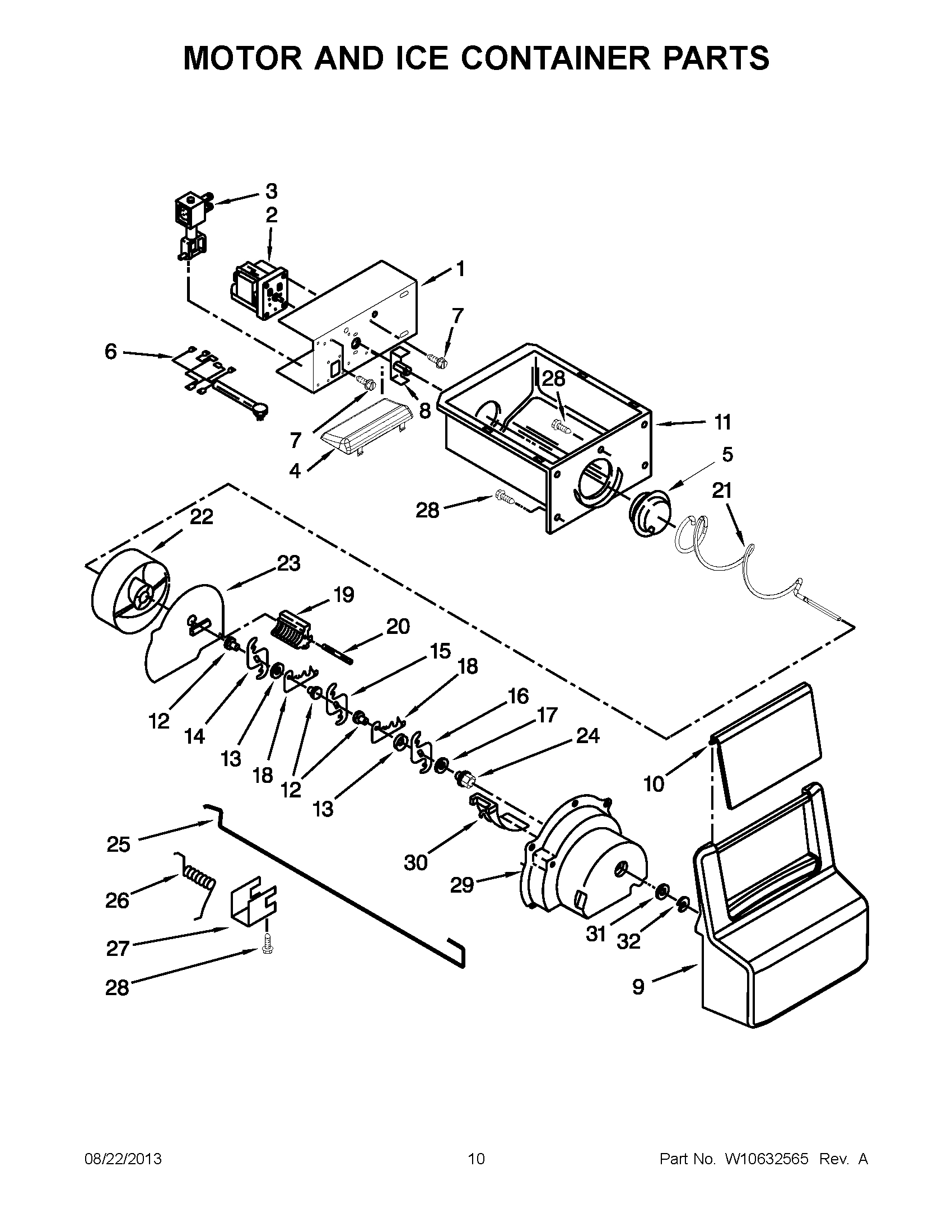 06 - MOTOR AND ICE CONTAINER PARTS