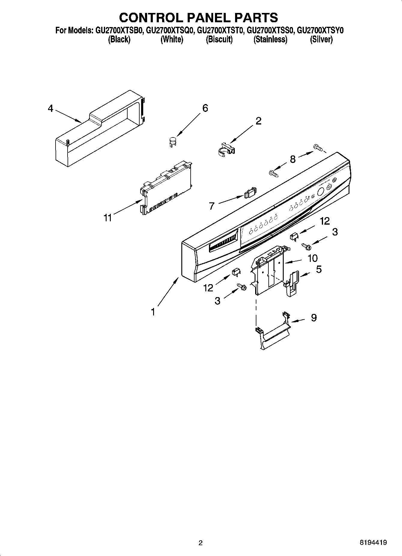 02 - CONTROL PANEL PARTS