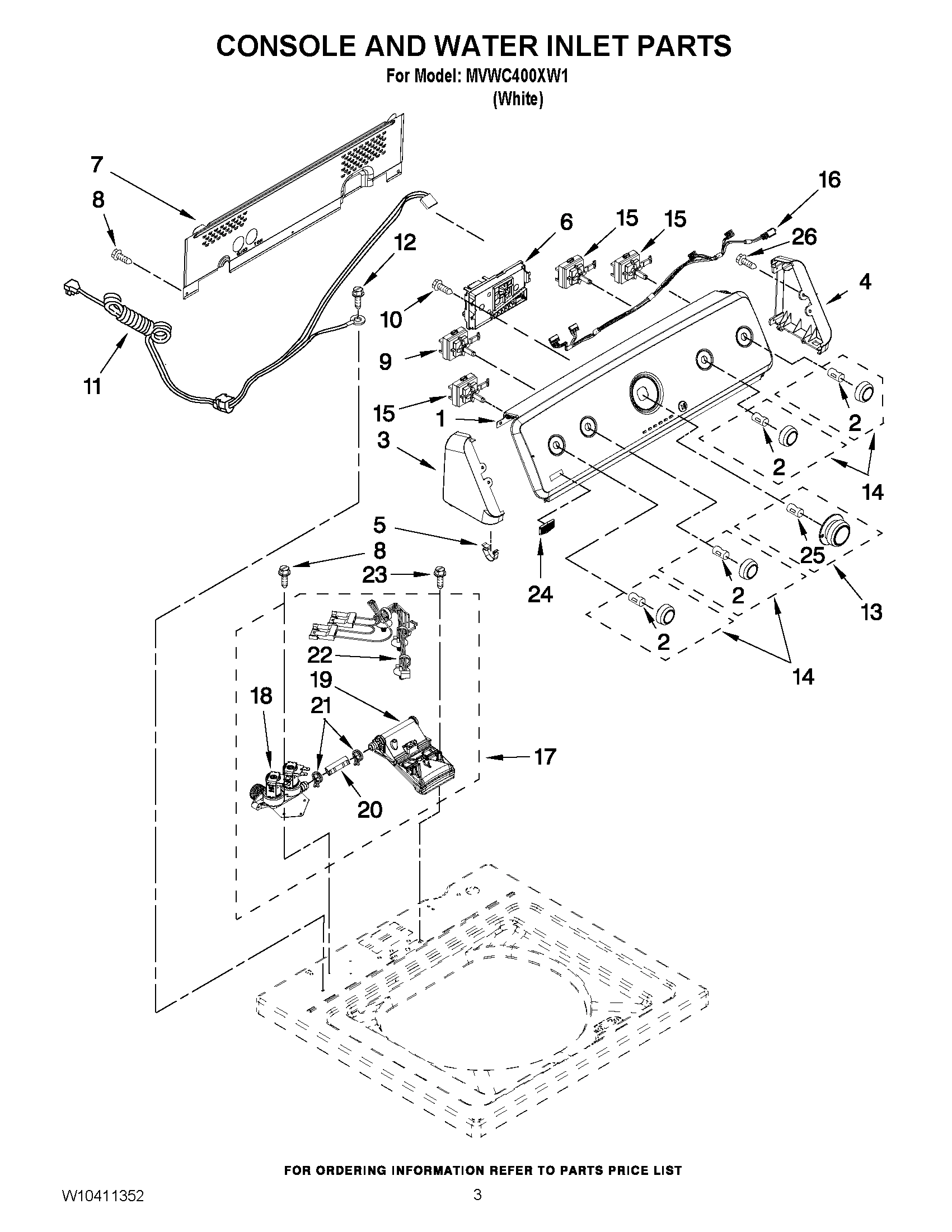 02 - CONSOLE AND WATER INLET PARTS