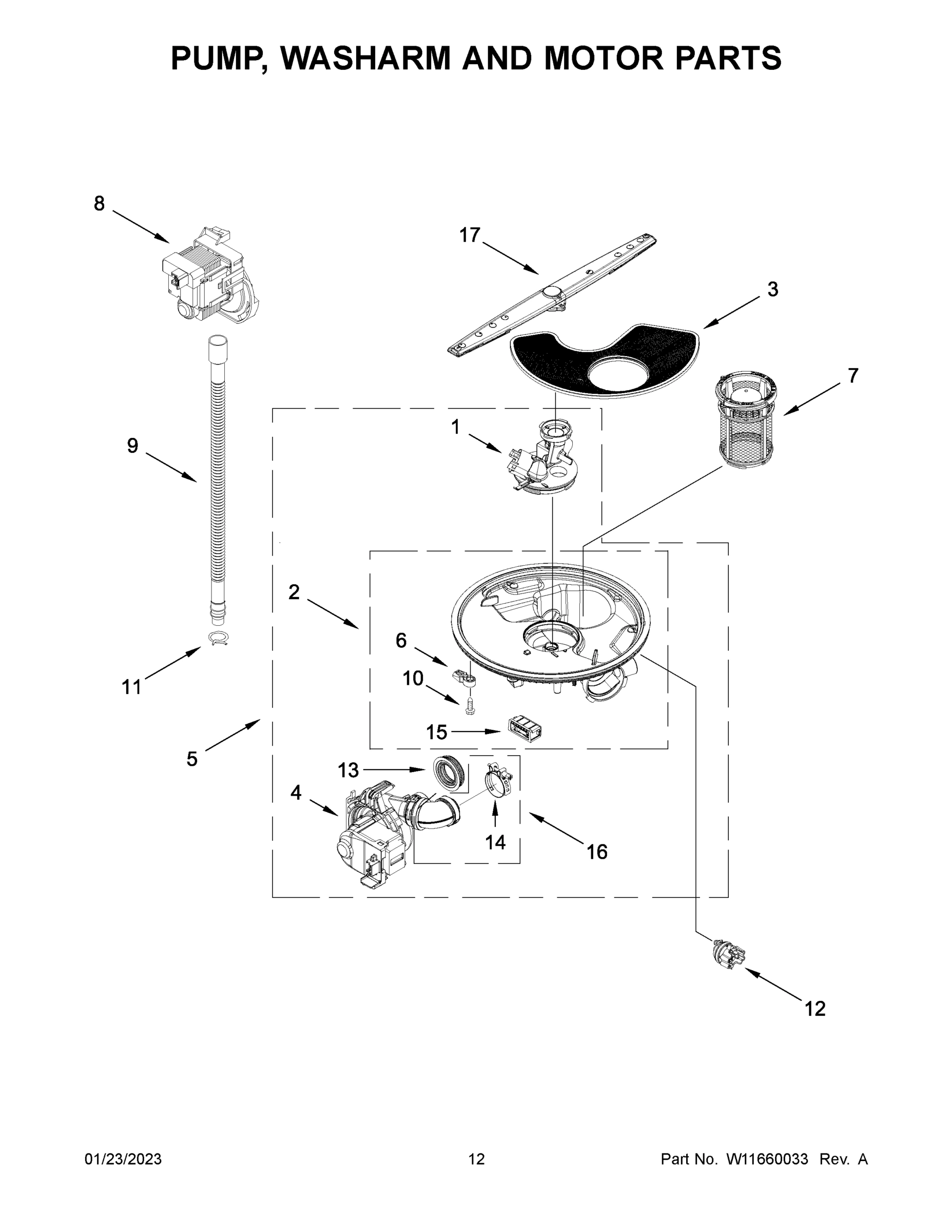 07 - PUMP, WASHARM AND MOTOR PARTS