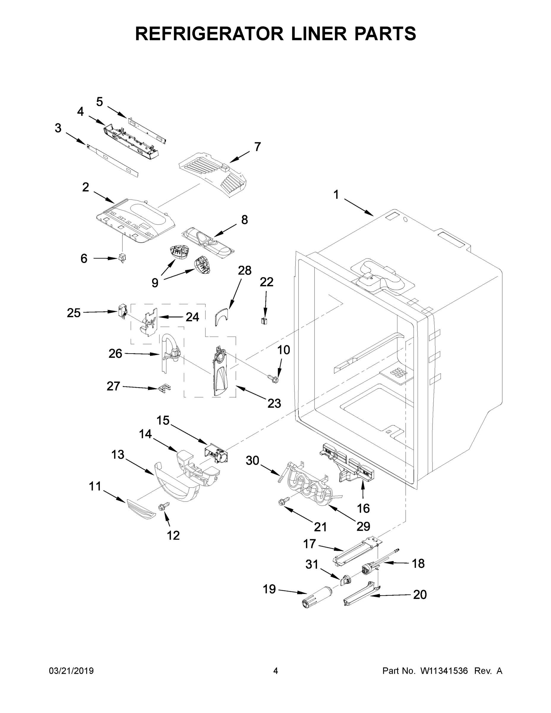 03 - REFRIGERATOR LINER PARTS