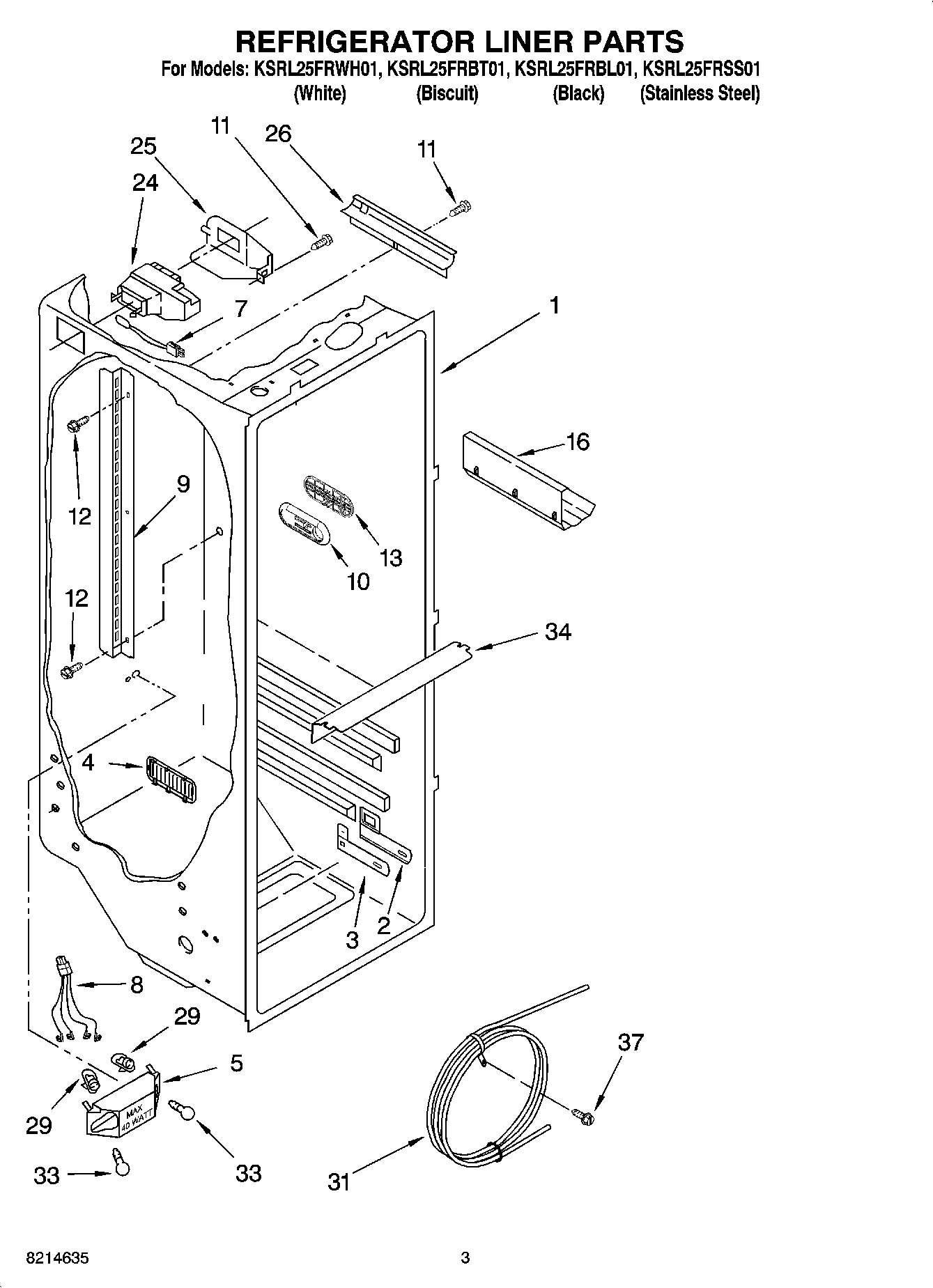 02 - REFRIGERATOR LINER PARTS