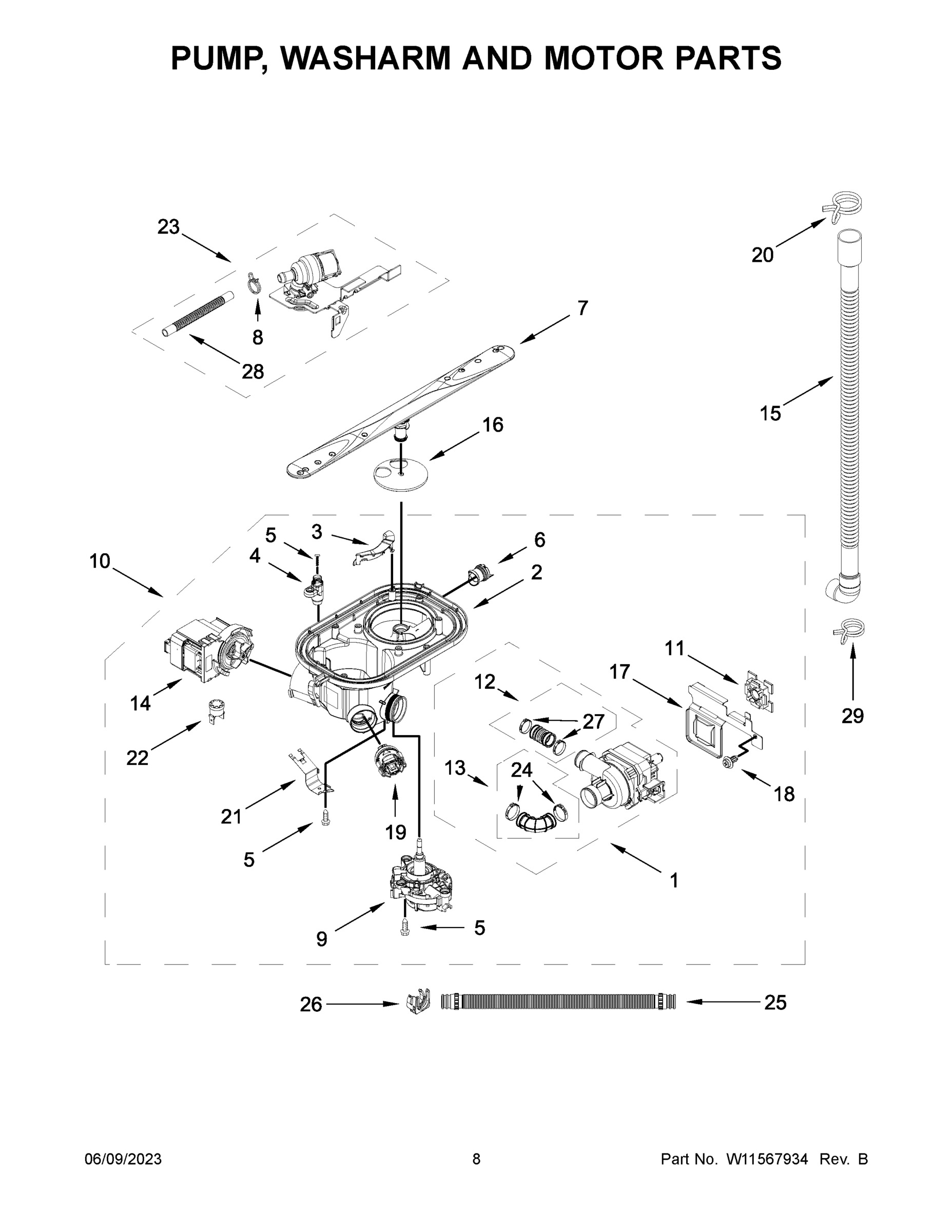 05 - PUMP, WASHARM AND MOTOR PARTS