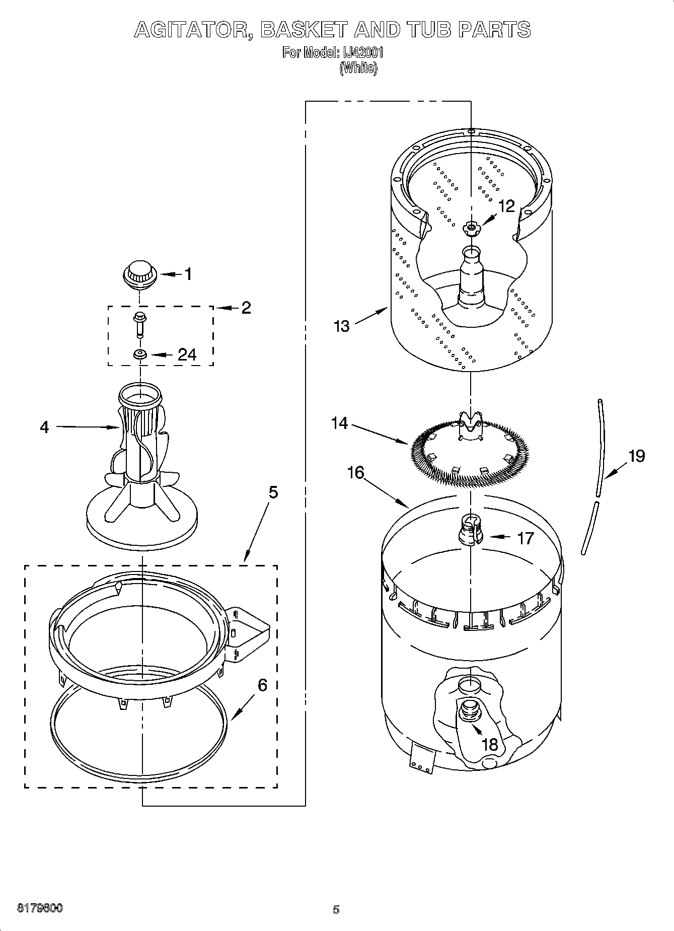 03 - AGITATOR, BASKET AND TUB PARTS