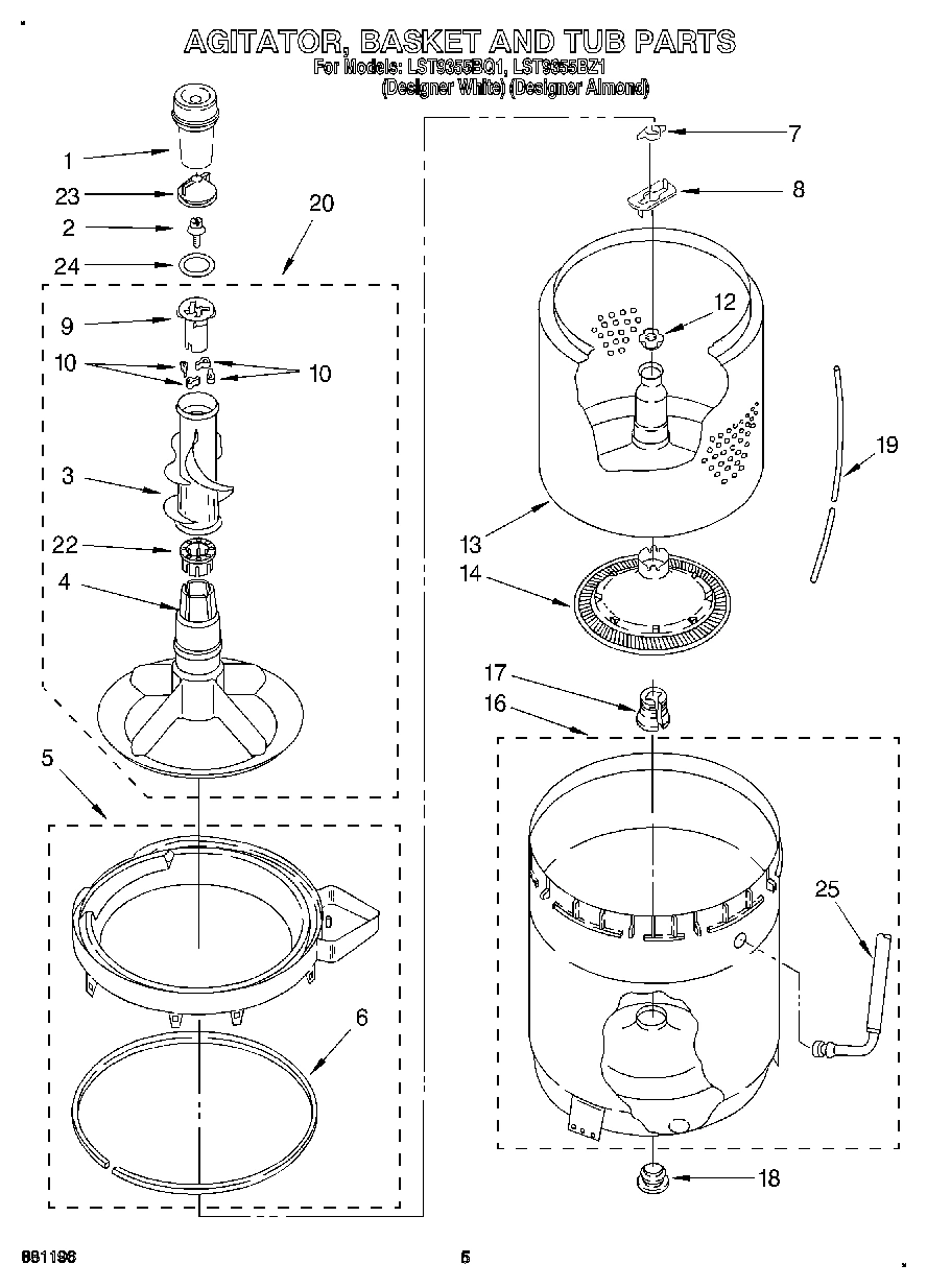 04 - AGITATOR, BASKET AND TUB