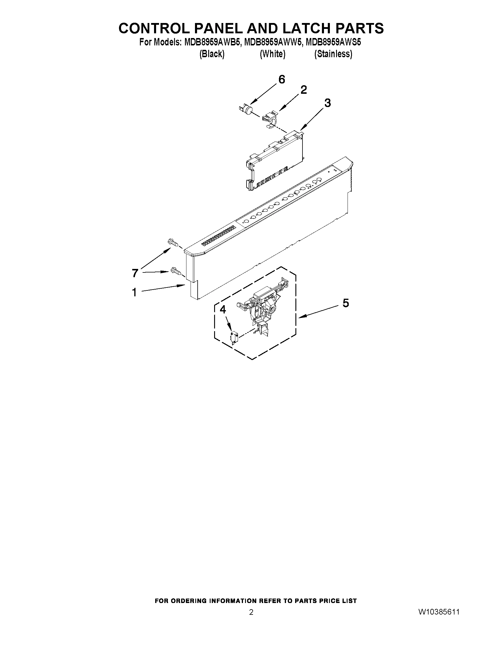 02 - CONTROL PANEL AND LATCH PARTS