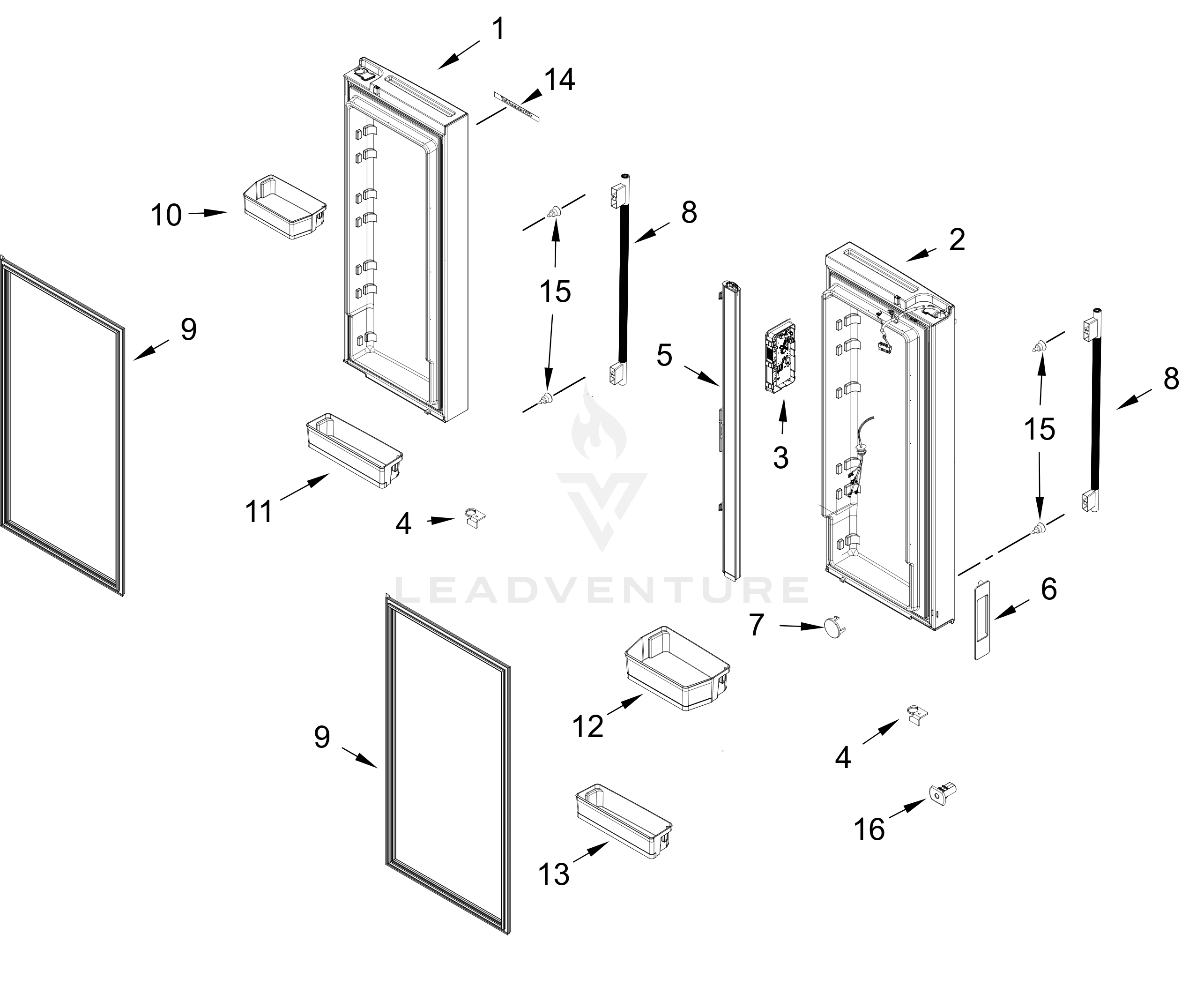REFRIGERATOR DOOR PARTS