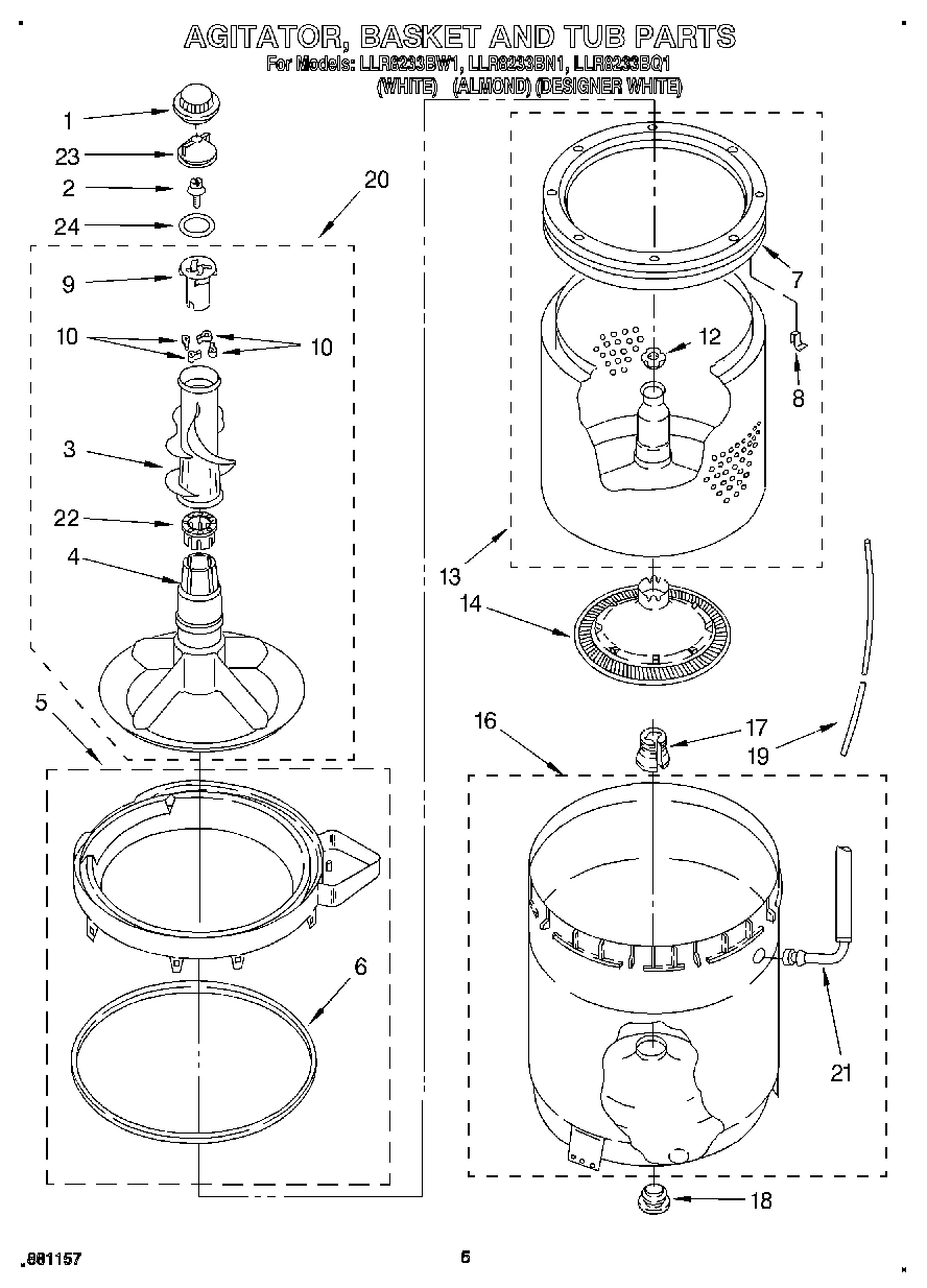 03 - AGITATOR, BASKET AND TUB