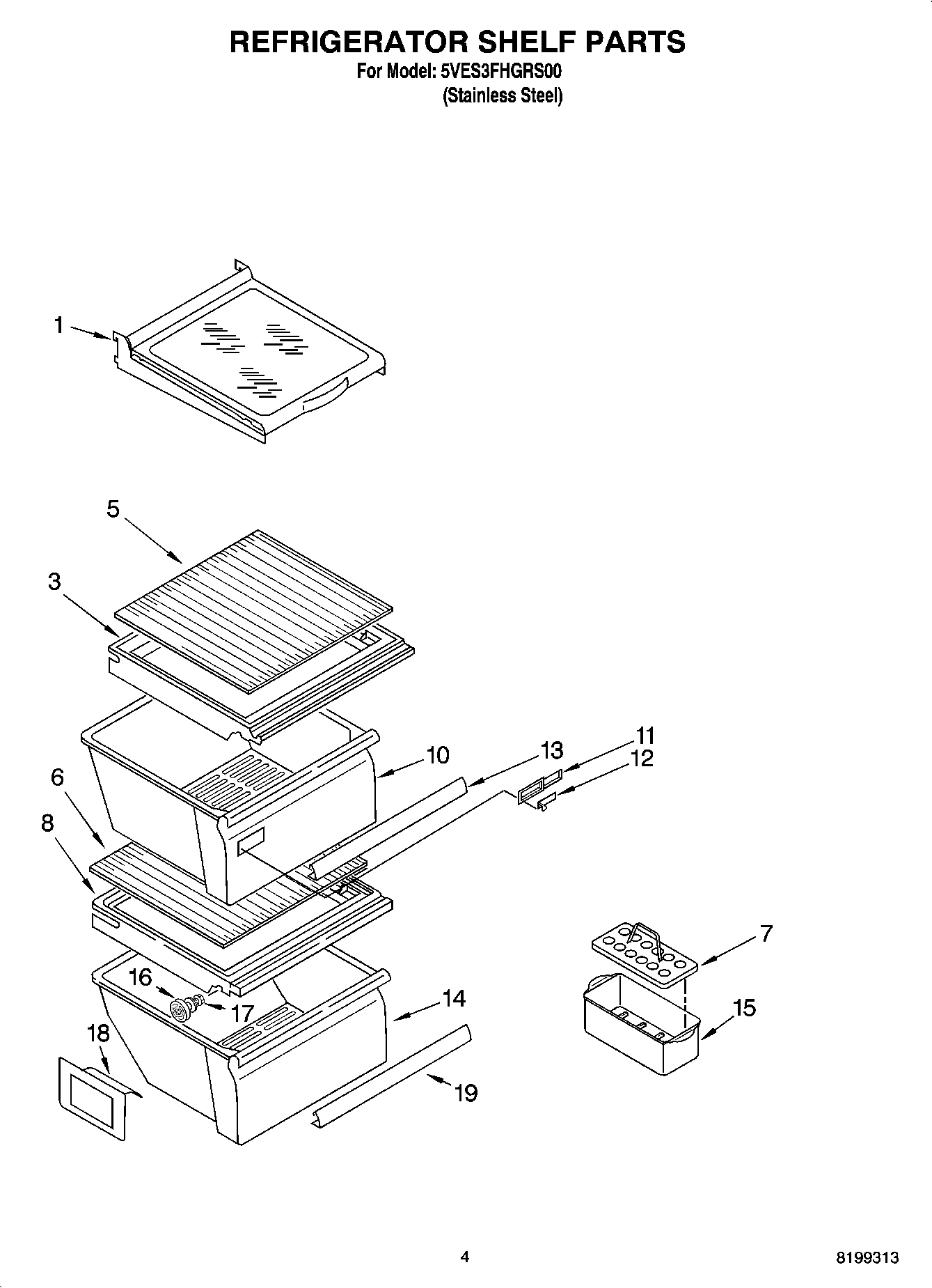 03 - REFRIGERATOR SHELF PARTS