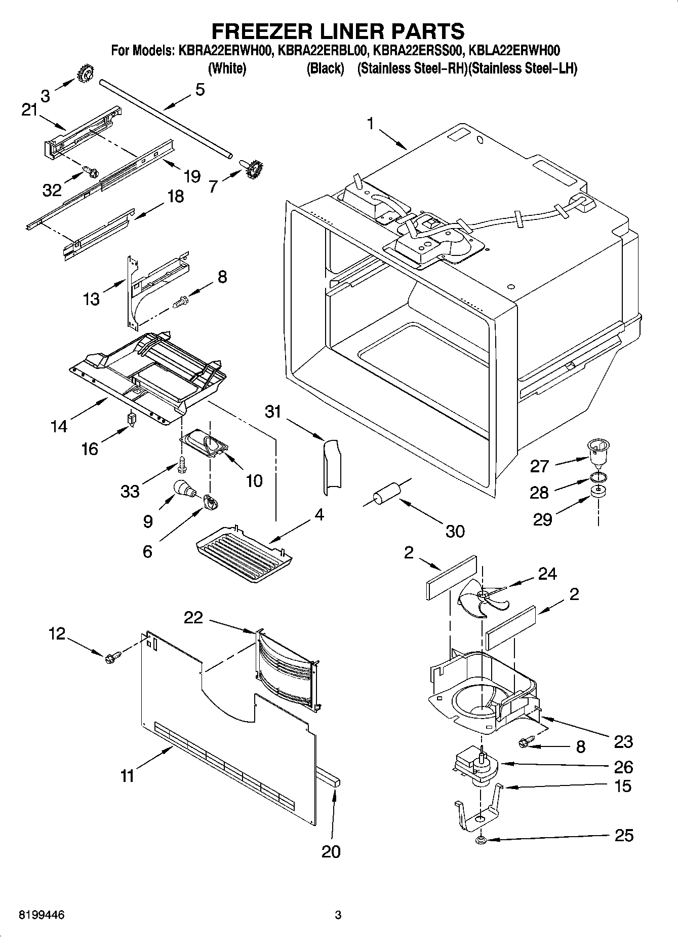 02 - FREEZER LINER PARTS
