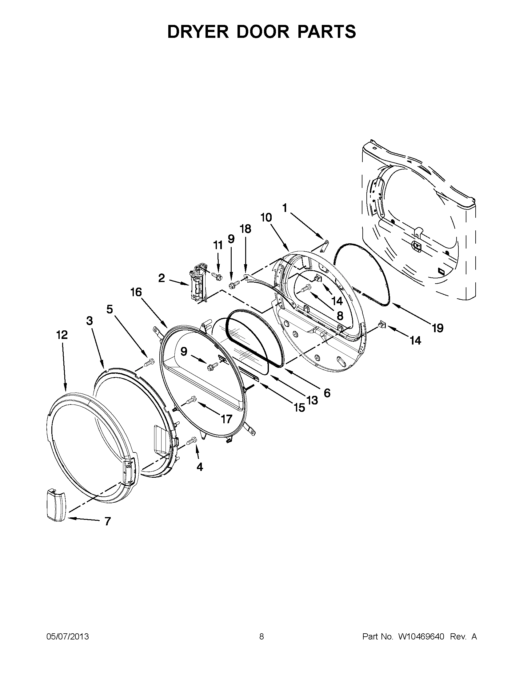 04 - DRYER DOOR PARTS
