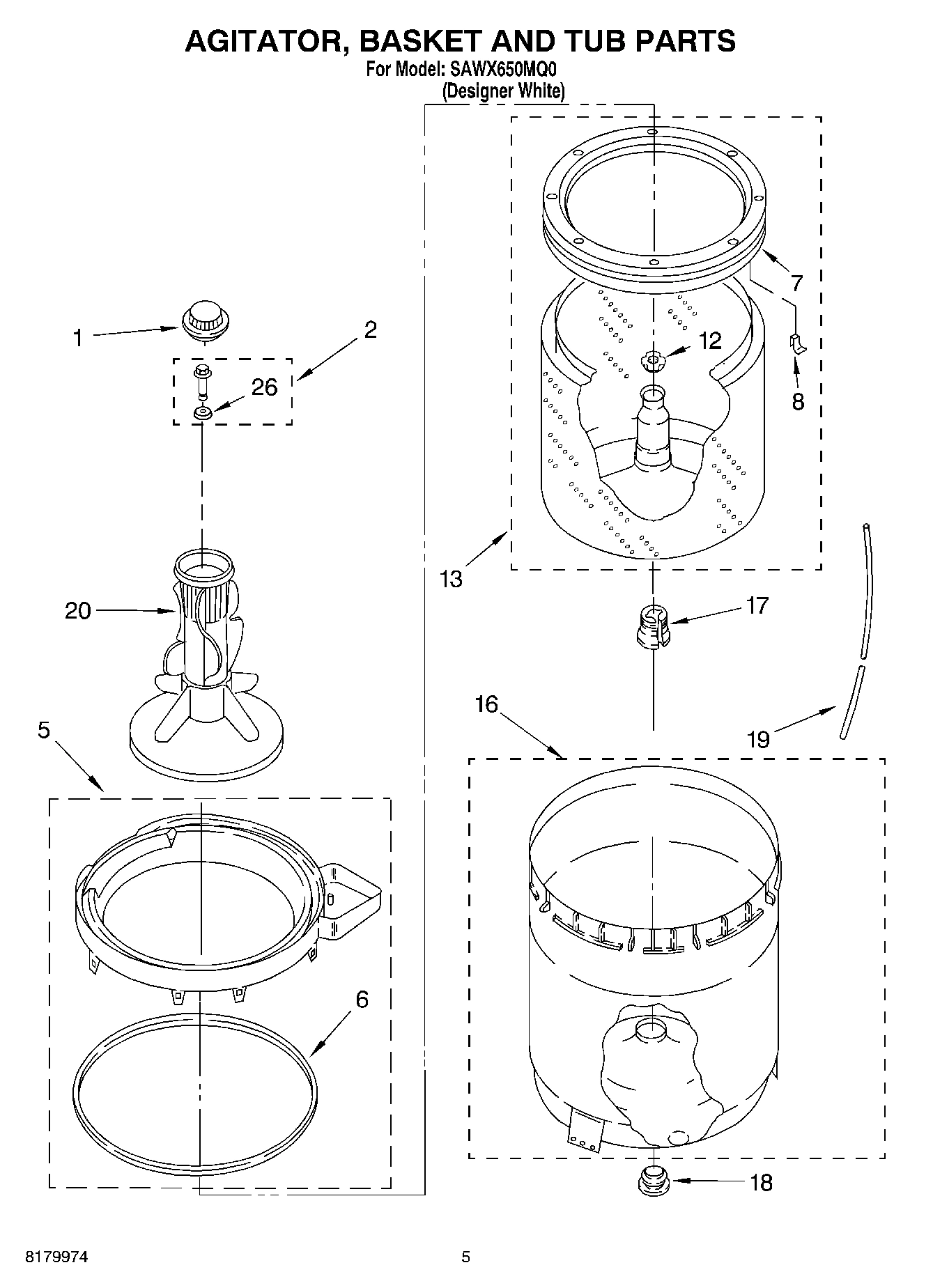 03 - AGITATOR, BASKET AND TUB PARTS