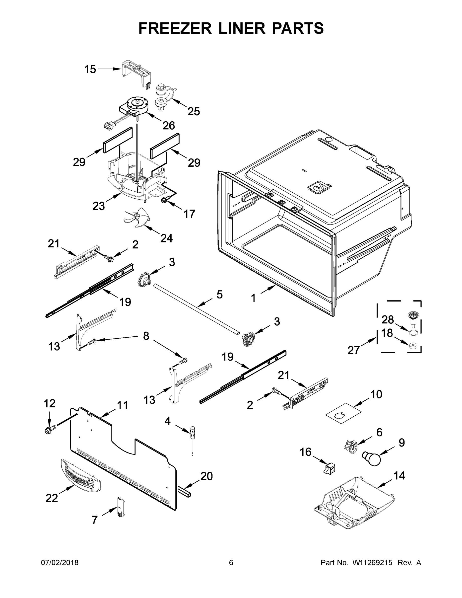04 - FREEZER LINER PARTS