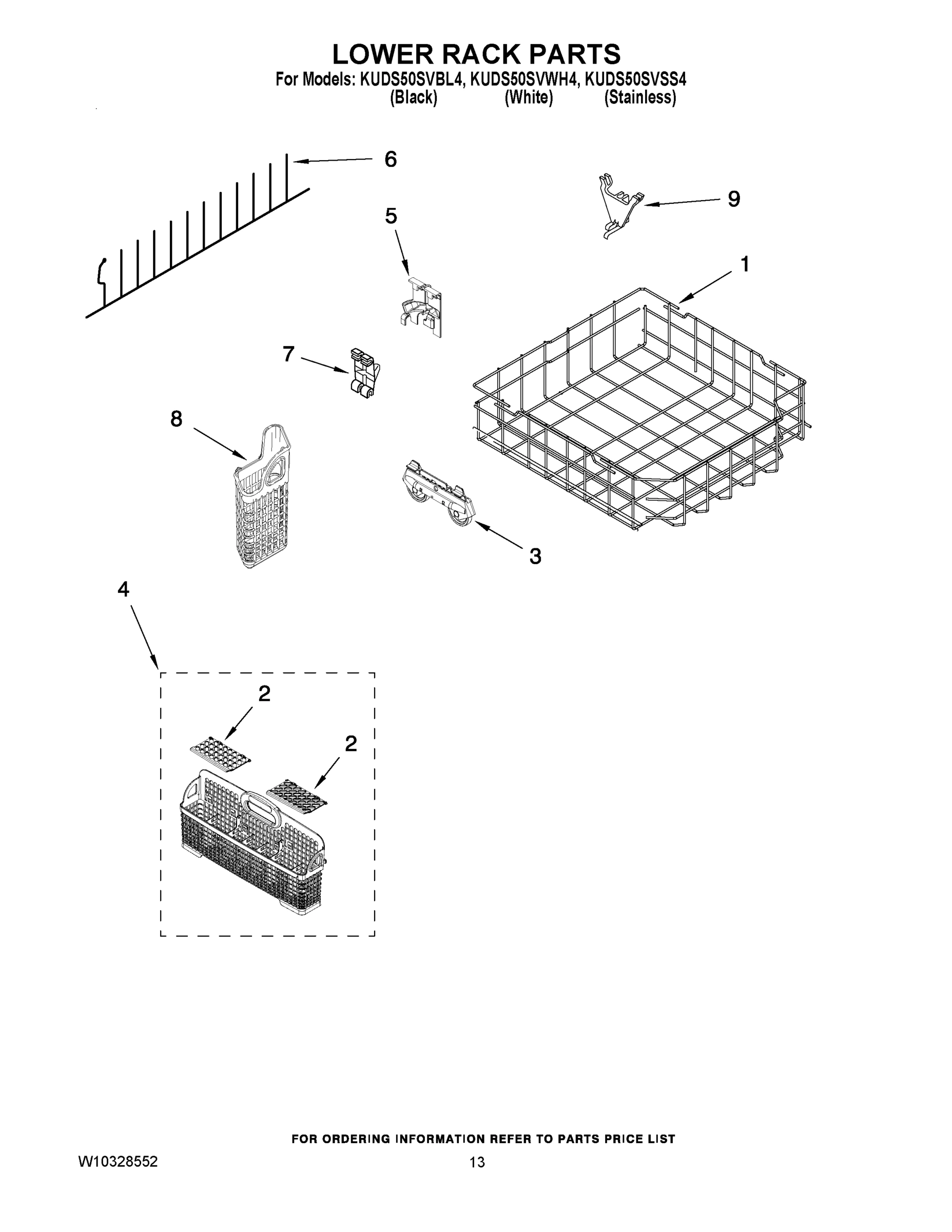 10 - LOWER RACK PARTS