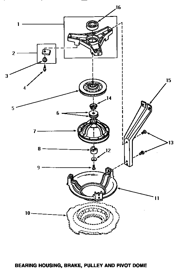 04 - BRG HSG/BRAKE/PULLEY & PIVOT DOME