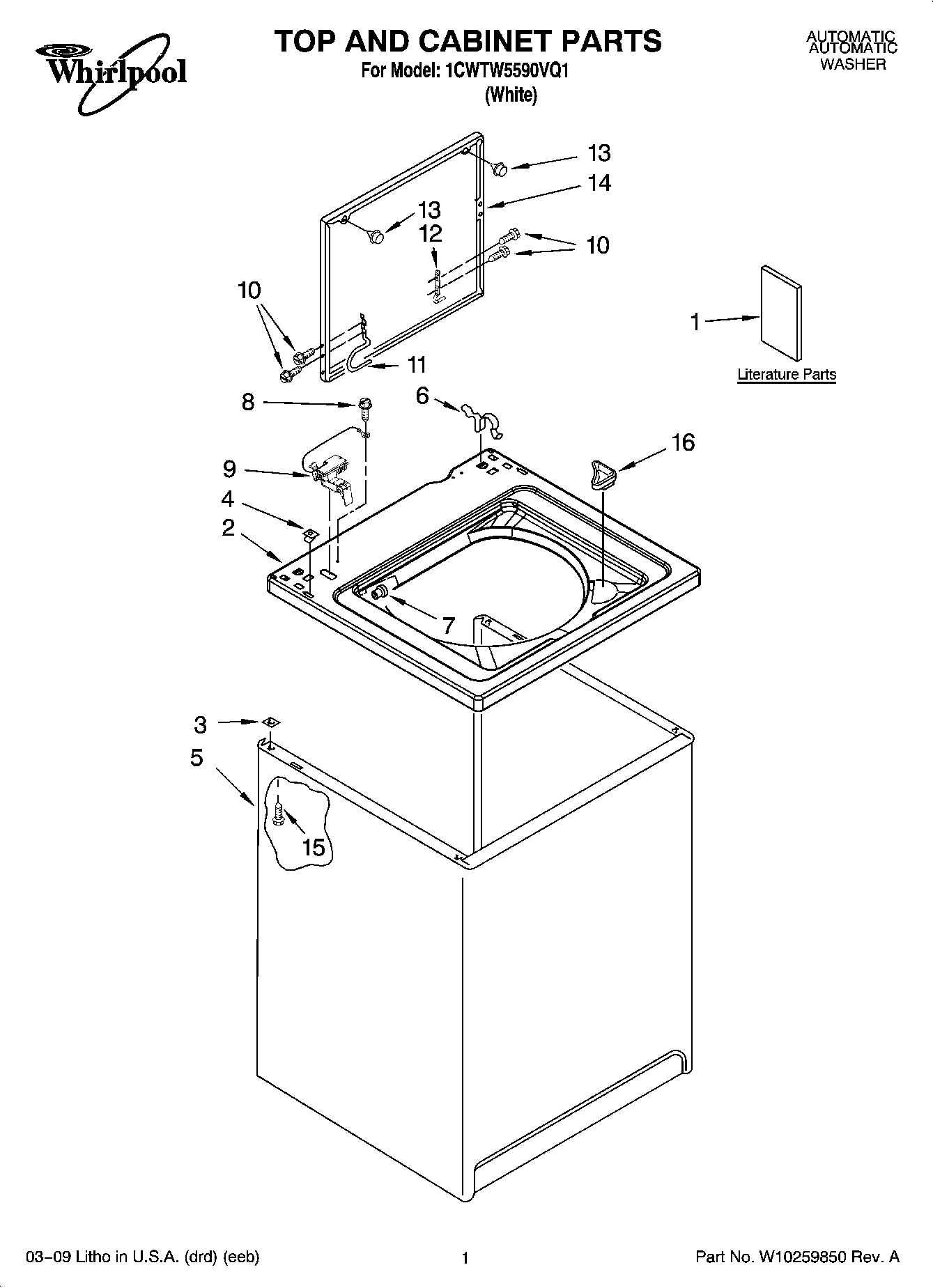 01 - TOP AND CABINET PARTS
