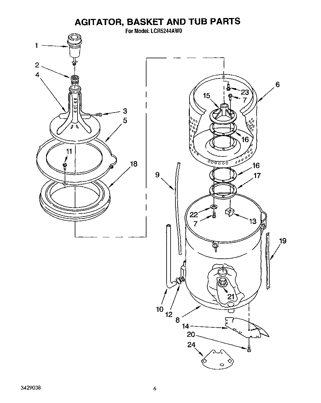 04 - AGITATOR, BASKET AND TUB