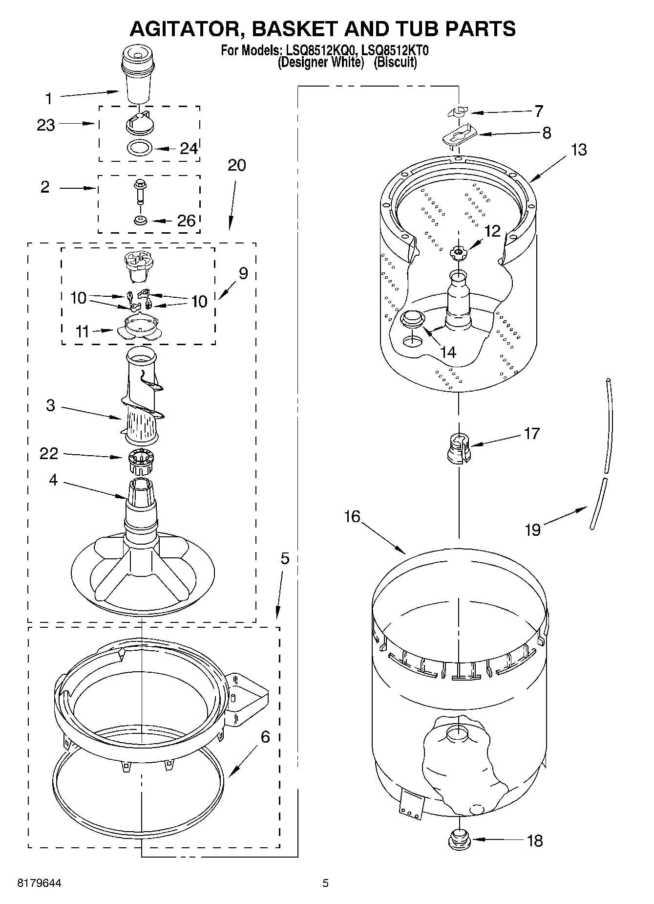 03 - AGITATOR, BASKET AND TUB