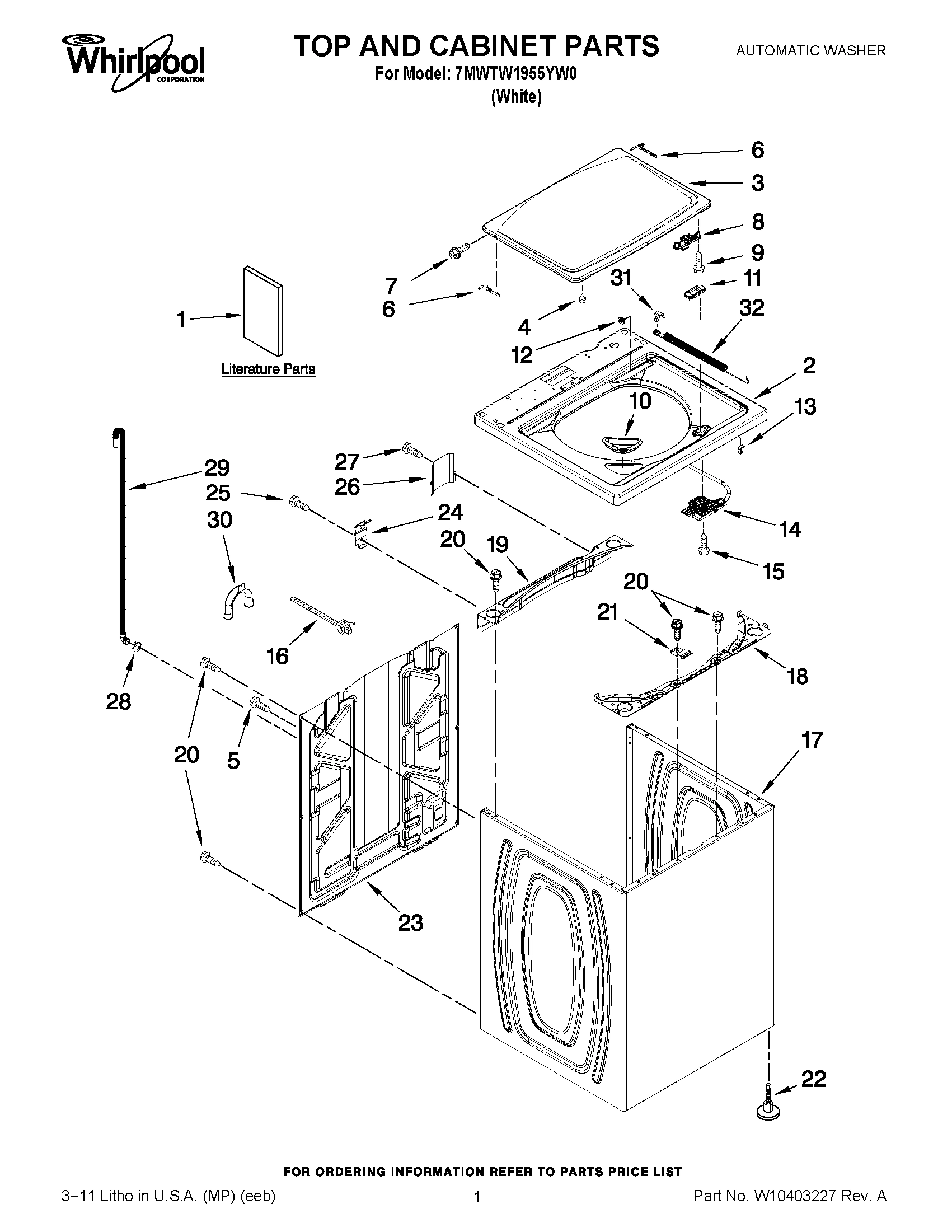 01 - TOP AND CABINET PARTS