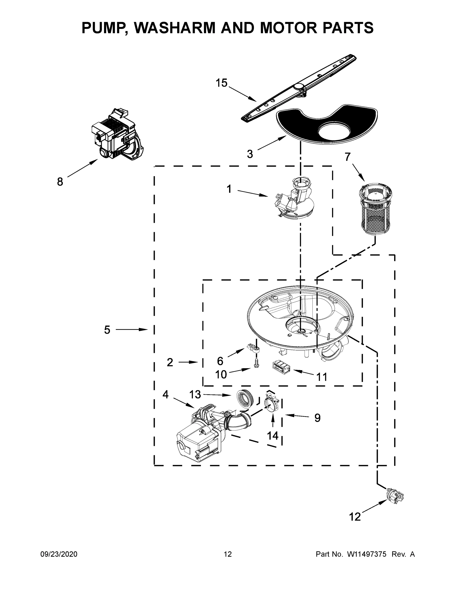 07 - PUMP, WASHARM AND MOTOR PARTS