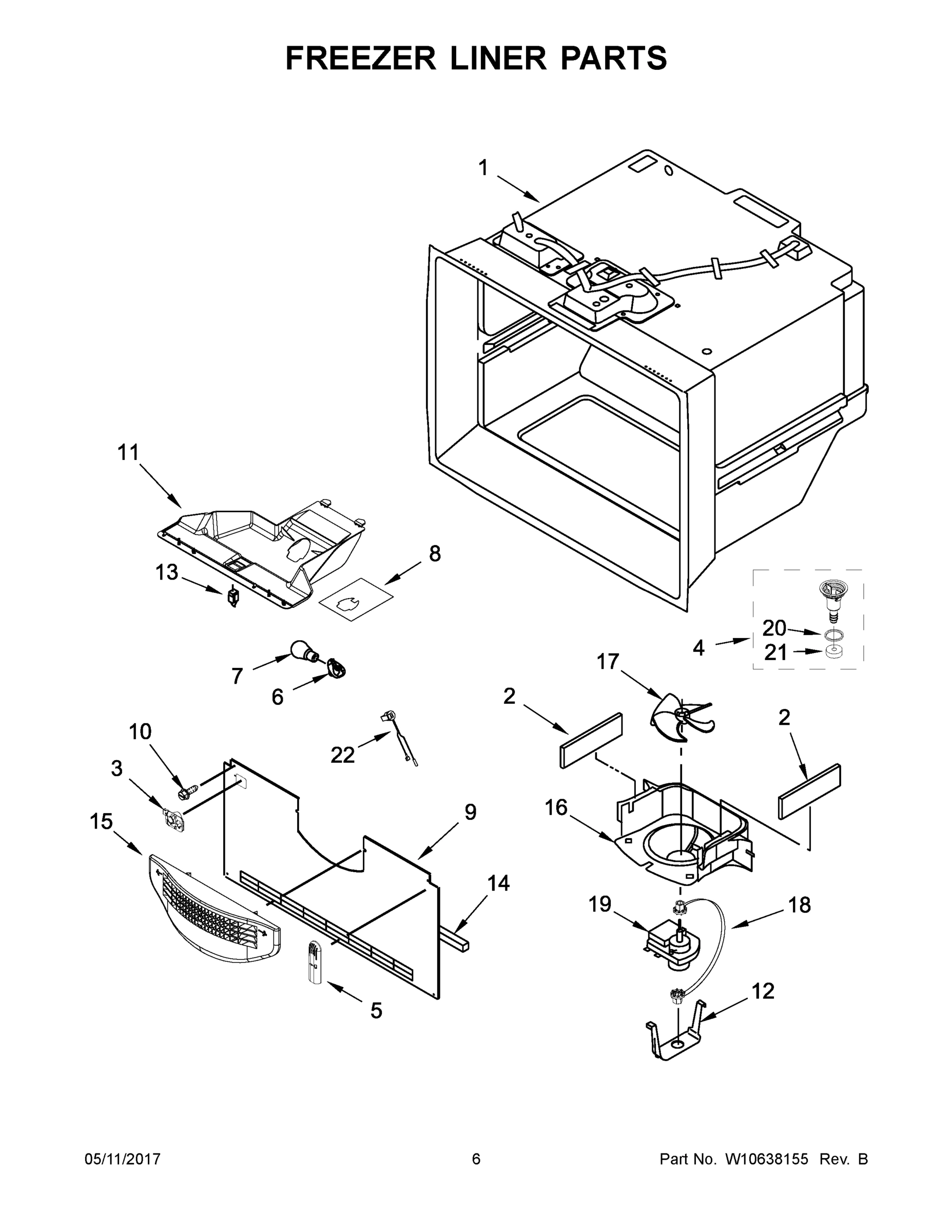 04 - FREEZER LINER PARTS