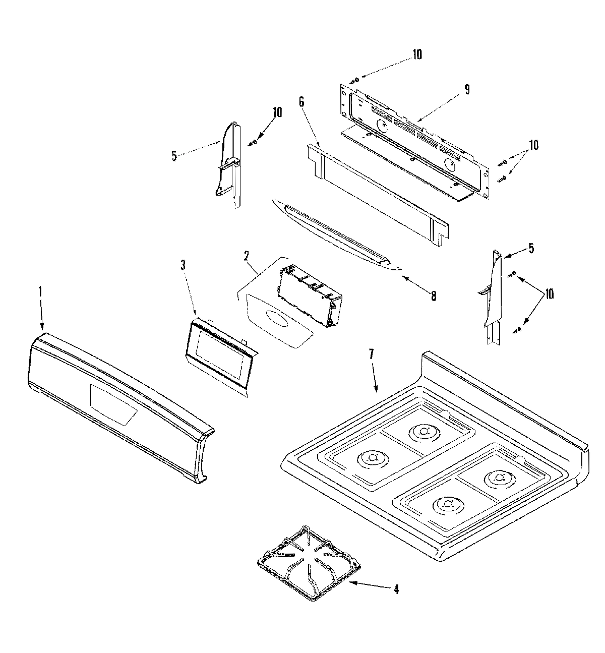 03 - CONTROL PANEL/TOP ASSEMBLY
