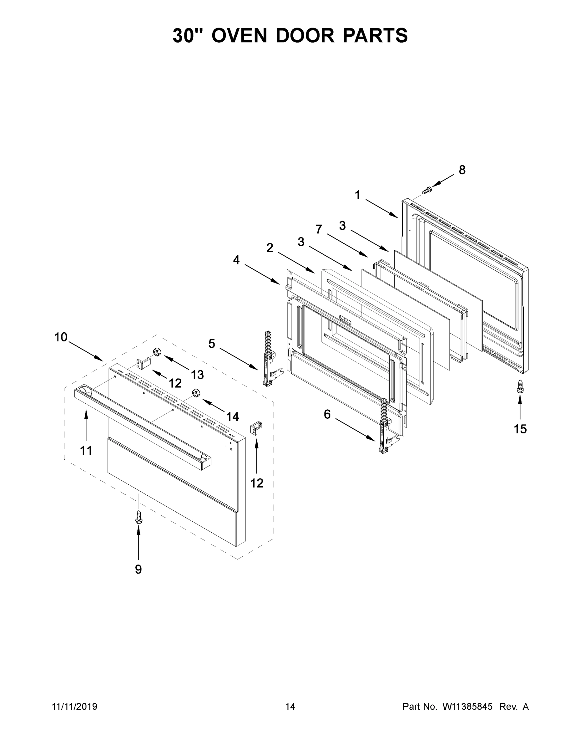 08 - 30" OVEN DOOR PARTS