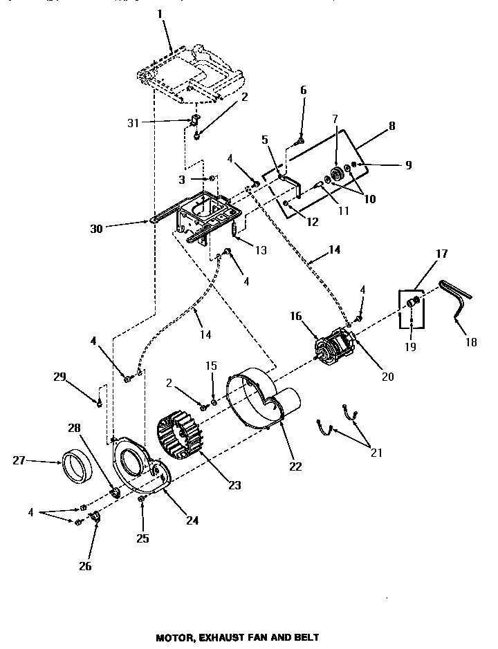 13 - MOTOR, EXHAUST FAN & BELT
