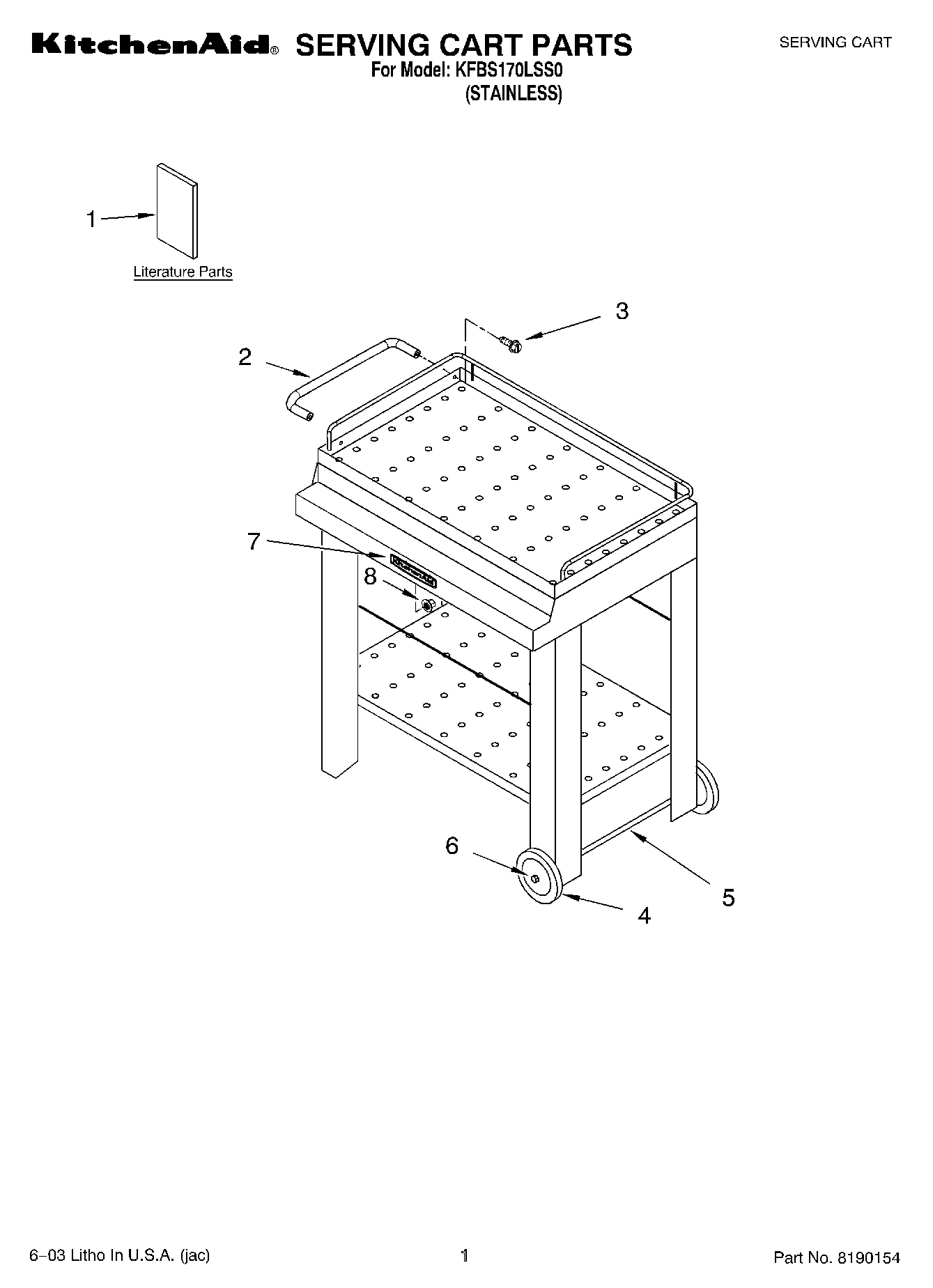 01 - SERVING CART PARTS