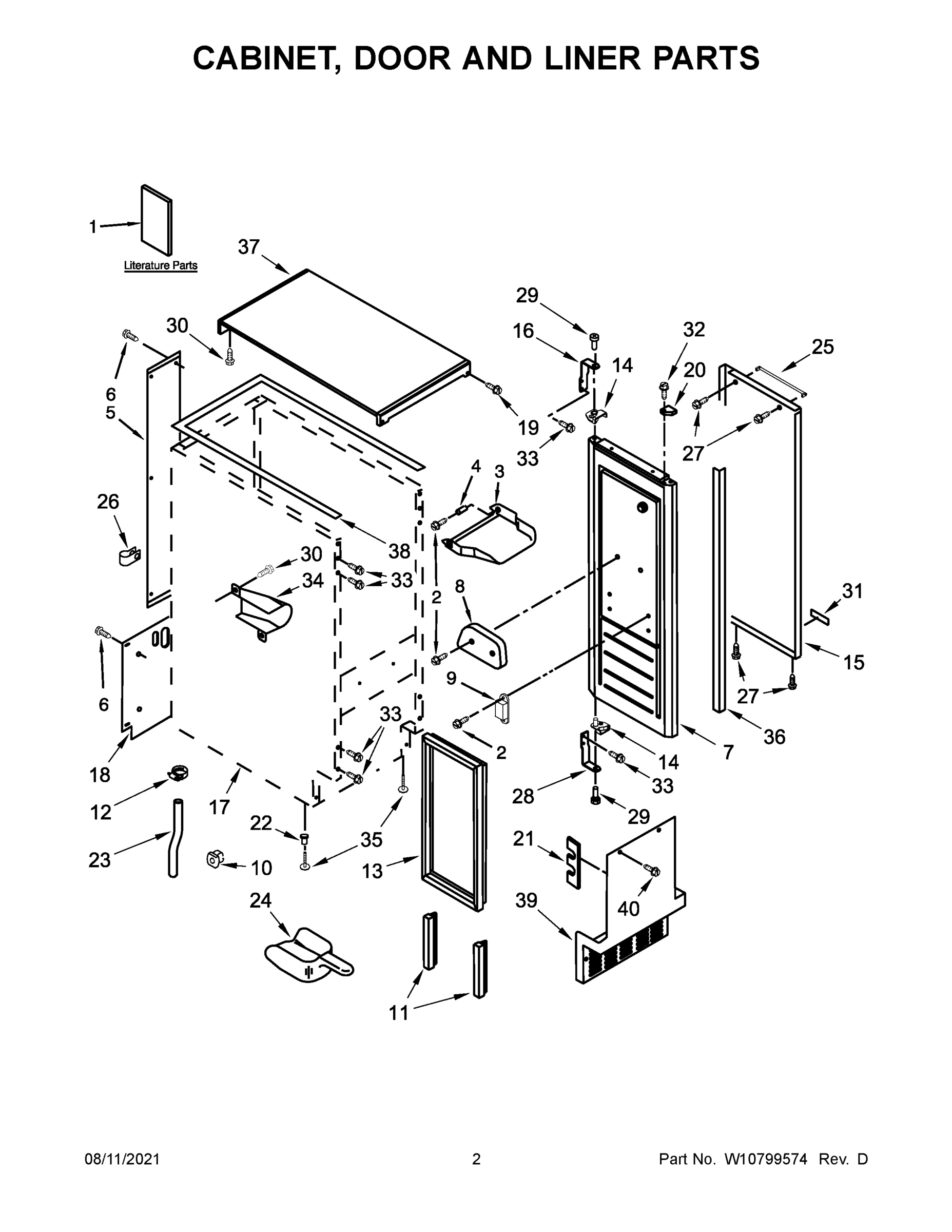 02 - CABINET, DOOR AND LINER PARTS