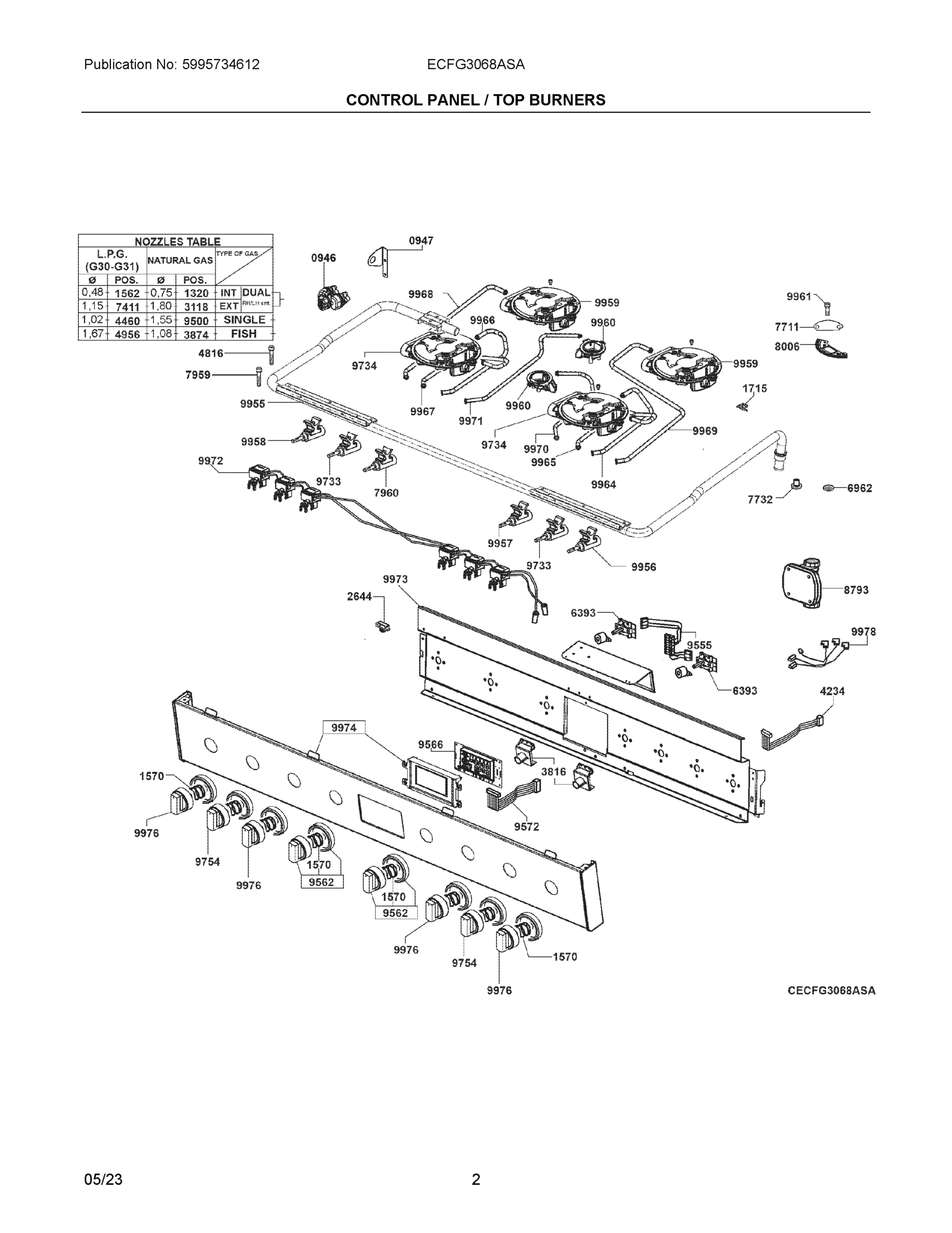 02 - CONTROL PANEL / TOP BURNERS