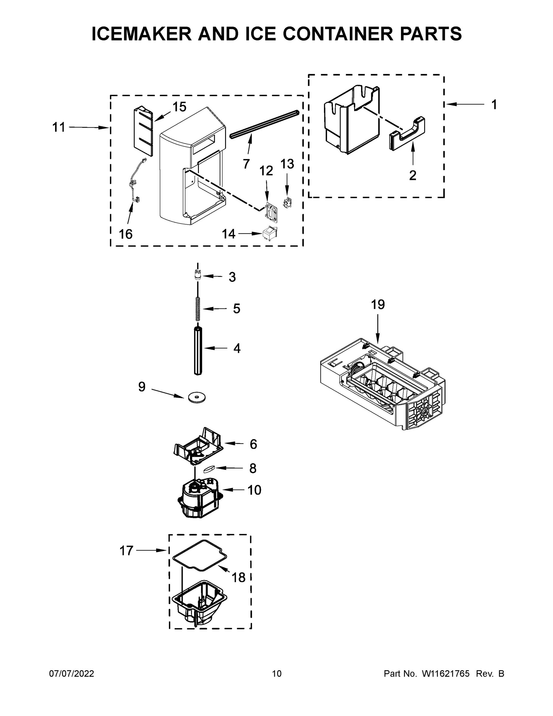 06 - ICEMAKER AND ICE CONTAINER PARTS